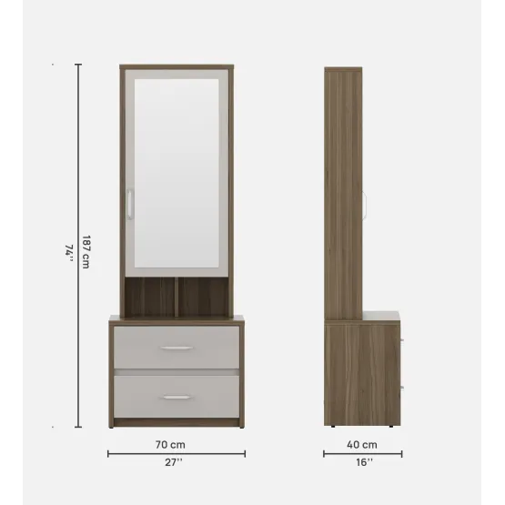 SW DRESSING TABLE NORA PVC HD - LYON WALNUT CMM Arena Retails Pvt Ltd