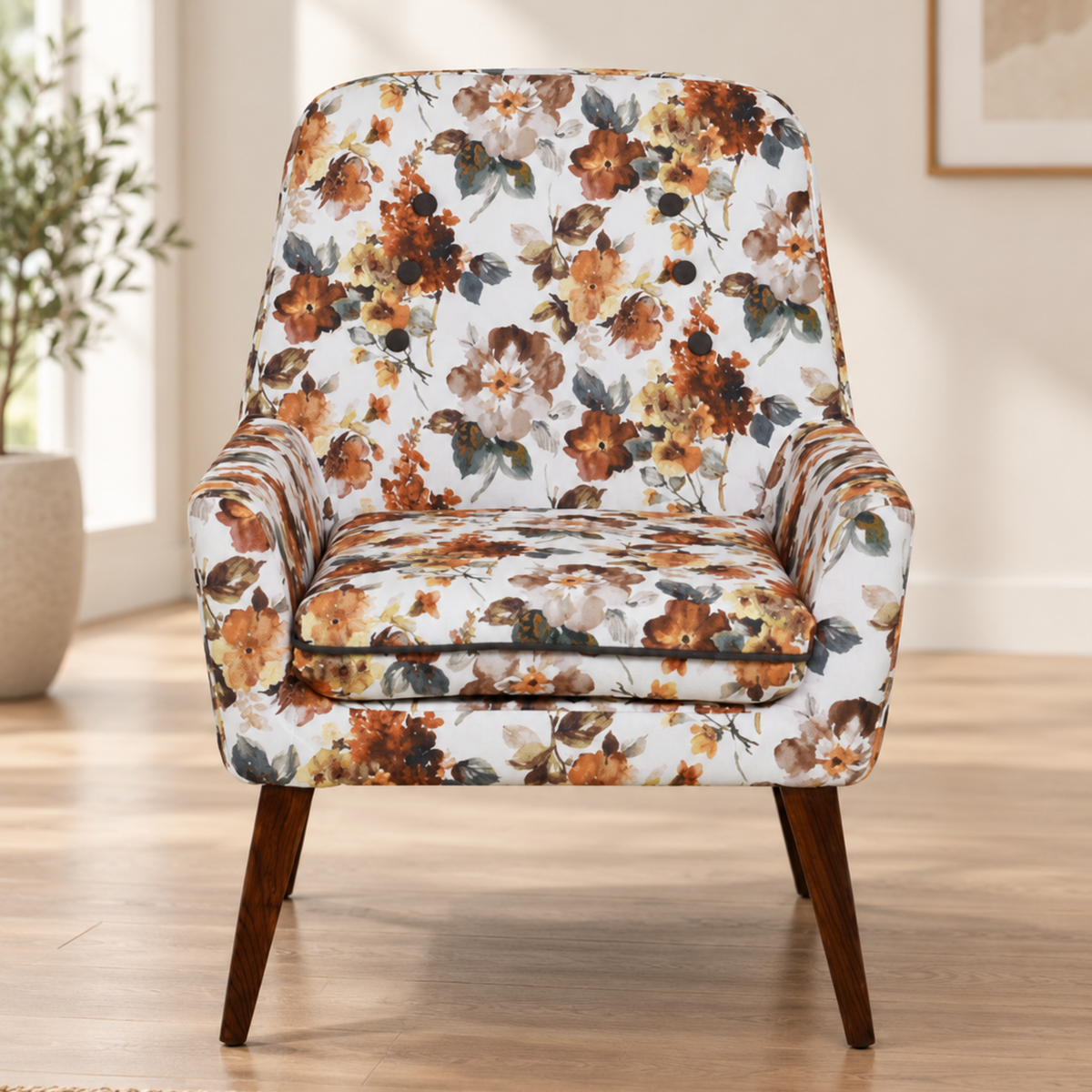 ARENA LUGO Single Seater Lounge Chair Fabric (Brown) ARENA