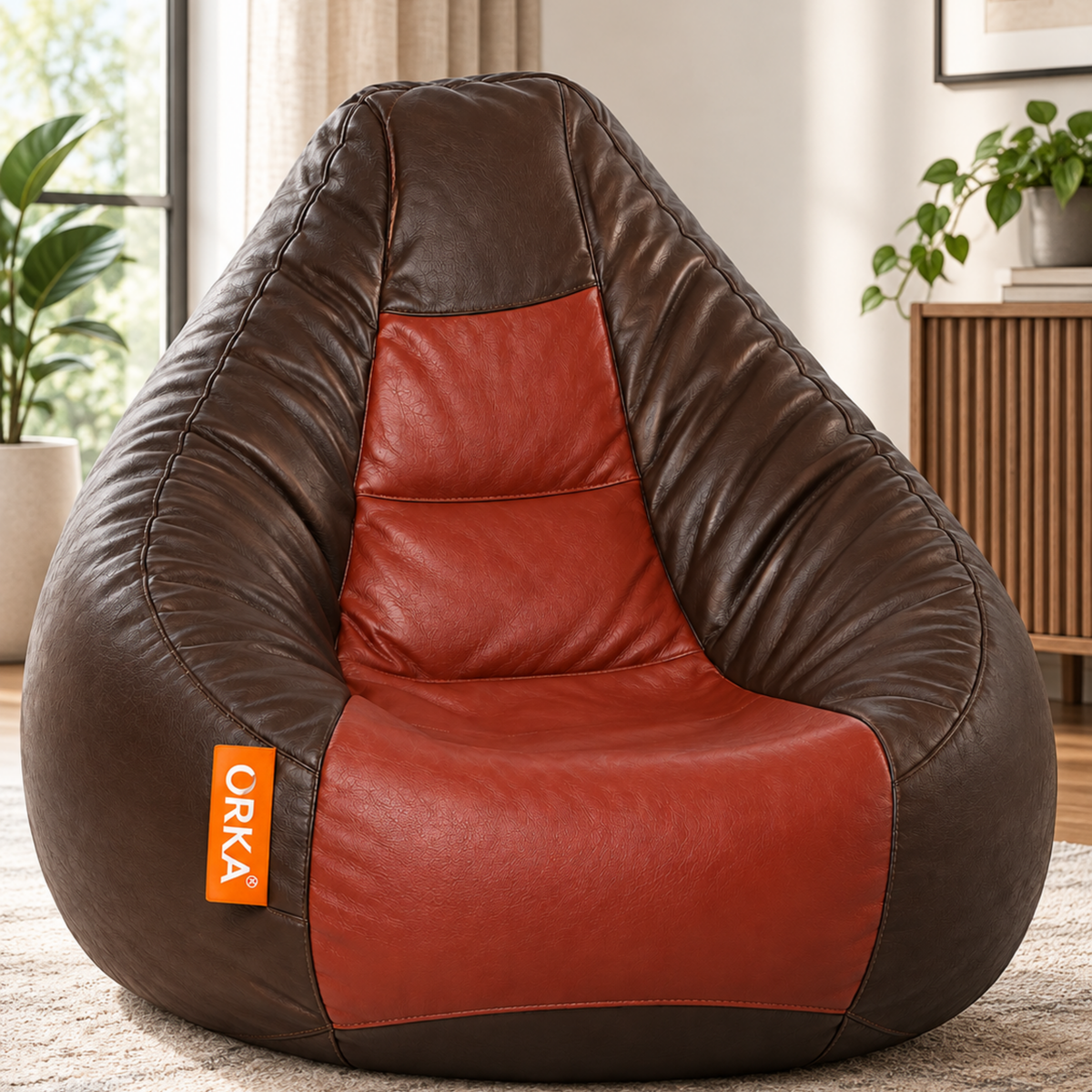 ARENA Classic Synthetic Leather Brown, XXL Bean Bag ARENA