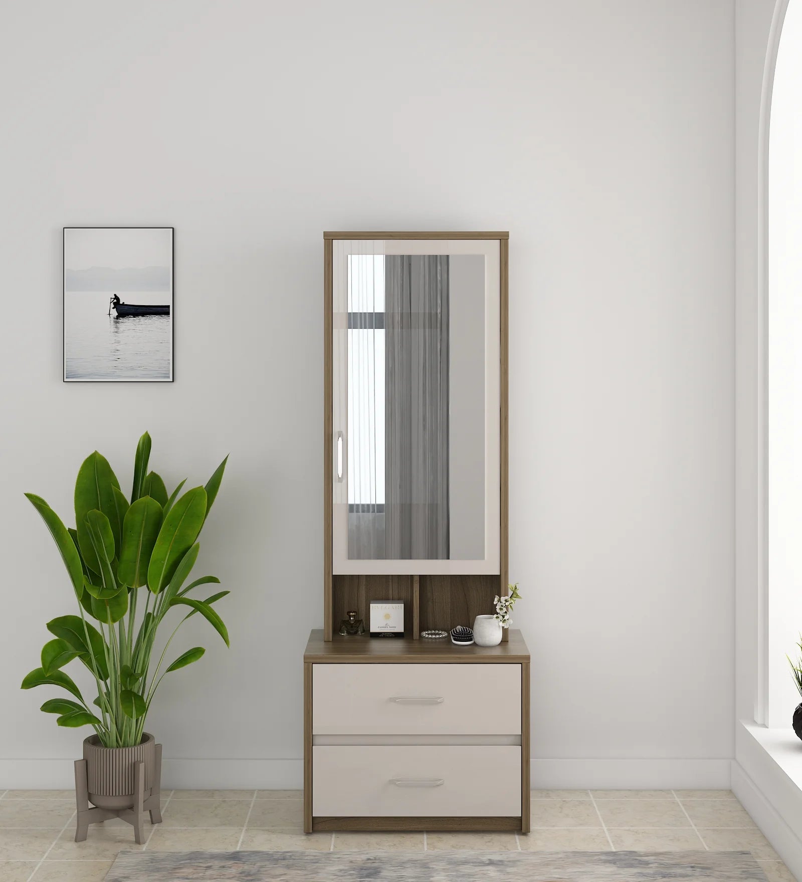 SW DRESSING TABLE NORA PVC HD - LYON WALNUT CMM Arena Retails Pvt Ltd