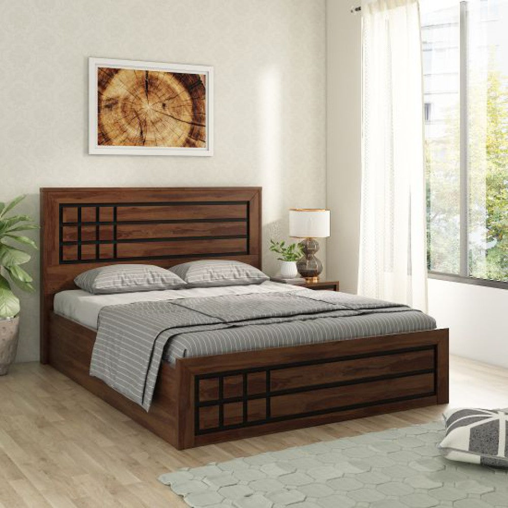 SW KING BED LIFTON BOSTON PB SHEESHAM WOOD FINISH SPACEWOOD