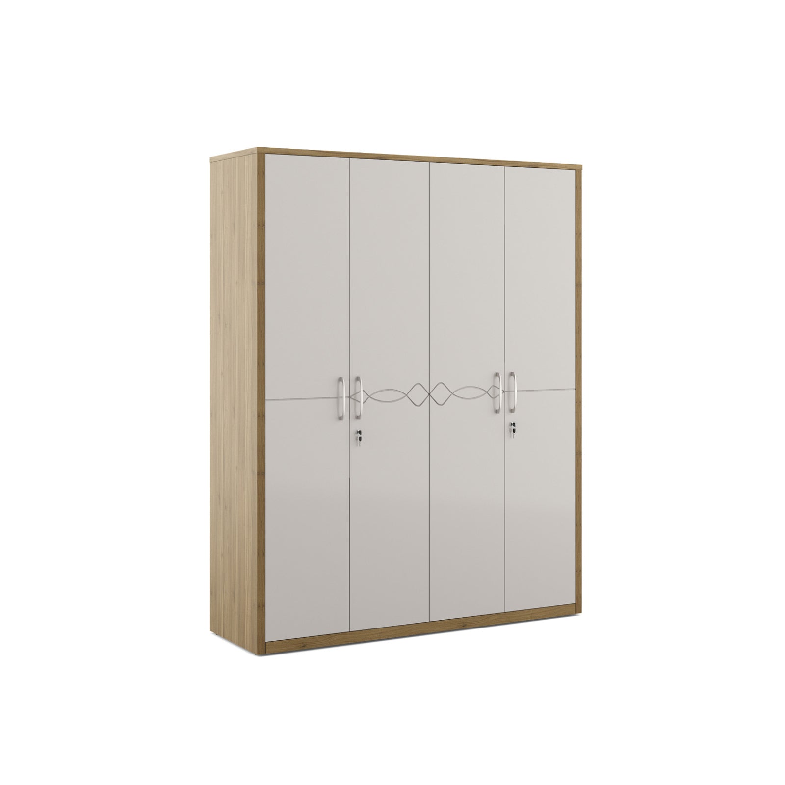SPACEWOOD PEARL 4 Door Wardrobe 1675x530x2130 Ceramic High Gloss SPACEWOOD