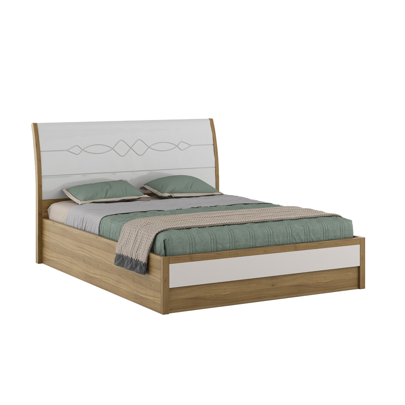 SPACEWOOD Queen Bed PEARL 3/4th Lifton Ceramic High Gloss SPACEWOOD