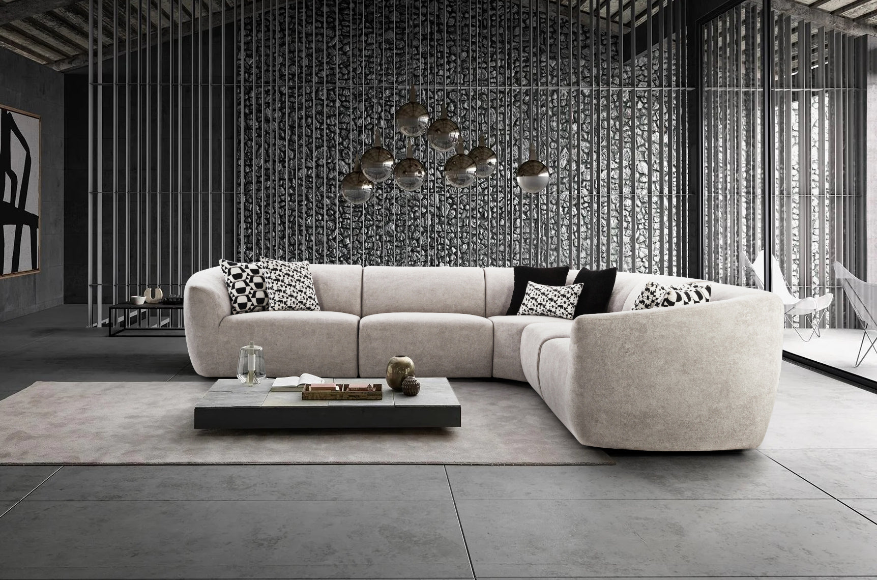 ARENA CORNER SOFA SET PALM SPRINGS (RH+1+C+1+LH) AR738-2 BROWN ARENA