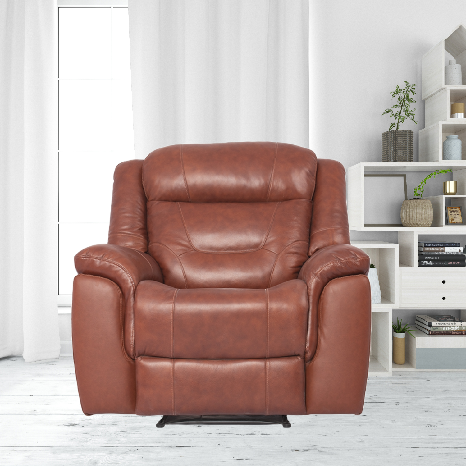 ARENA JOY Single Seater Manual Recliner Brown ARENA