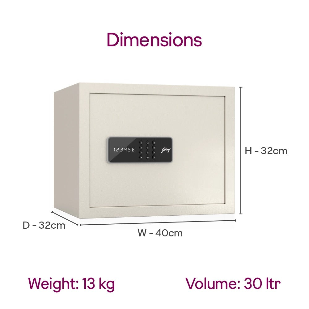 GODREJ SAFE HOME LCKR DIGI IVORY 30L IBUZZ GODREJ