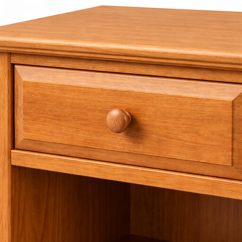 ARENA Vintage Bed Side Table Acacia Wood Light Honey Brown Finish ARENA