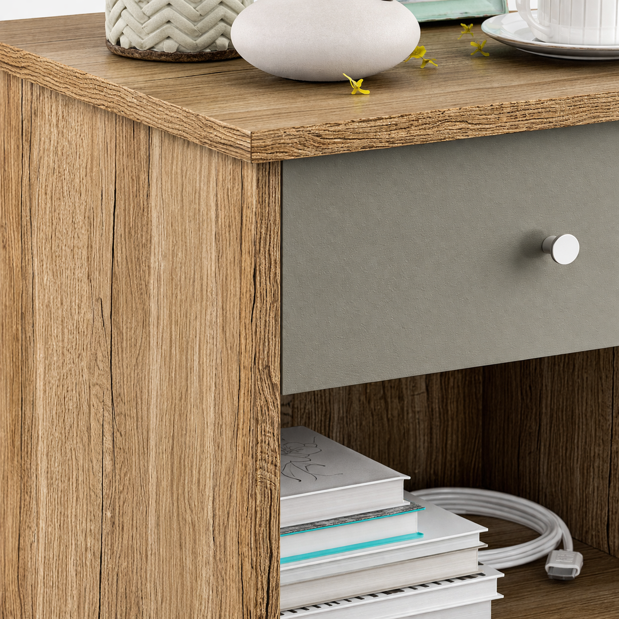 SW BED SIDE TABLE NESTER-SEBASTIAN OAK 450X402X450 SPACEWOOD