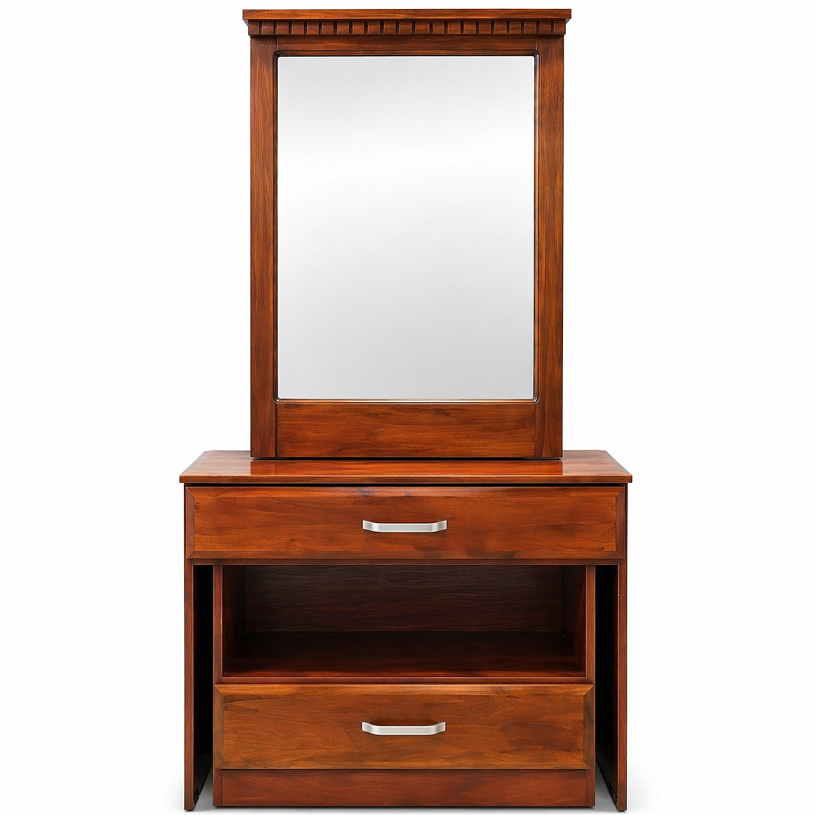 ARENA DRESSER + STOOL 8008D - WALNUT RUBBER WD SIDE PANEL MELAMINE ARENA
