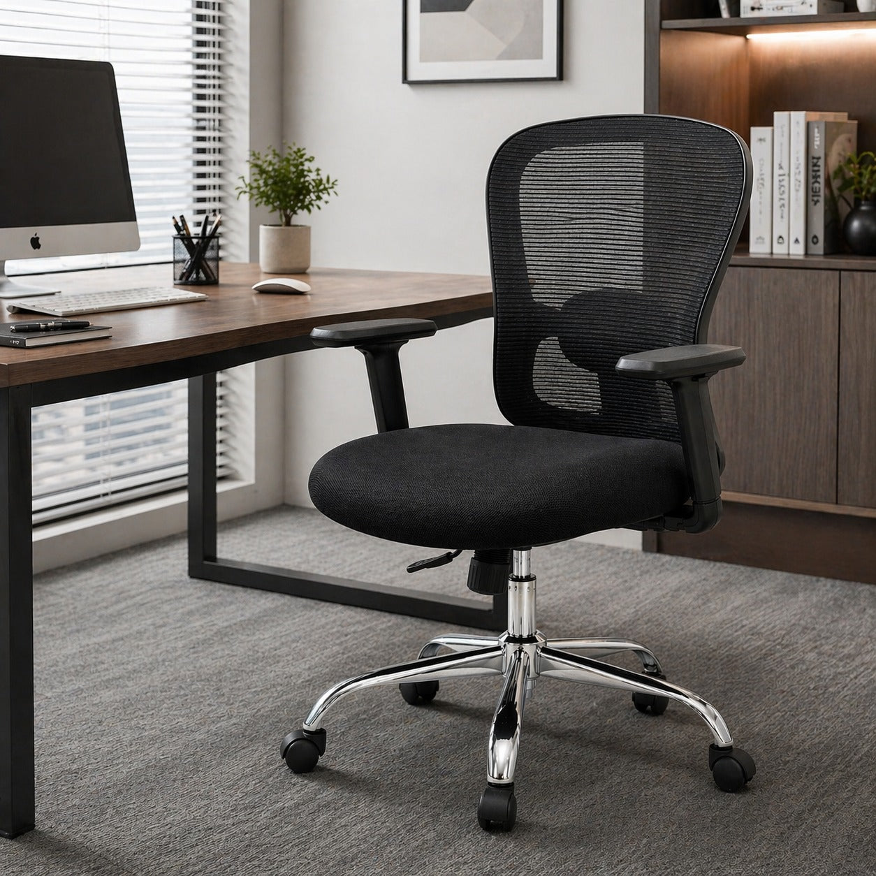 ARENA MID BACK BUG CHAIR DELUX CHROME ADJST HANDREST ARENA