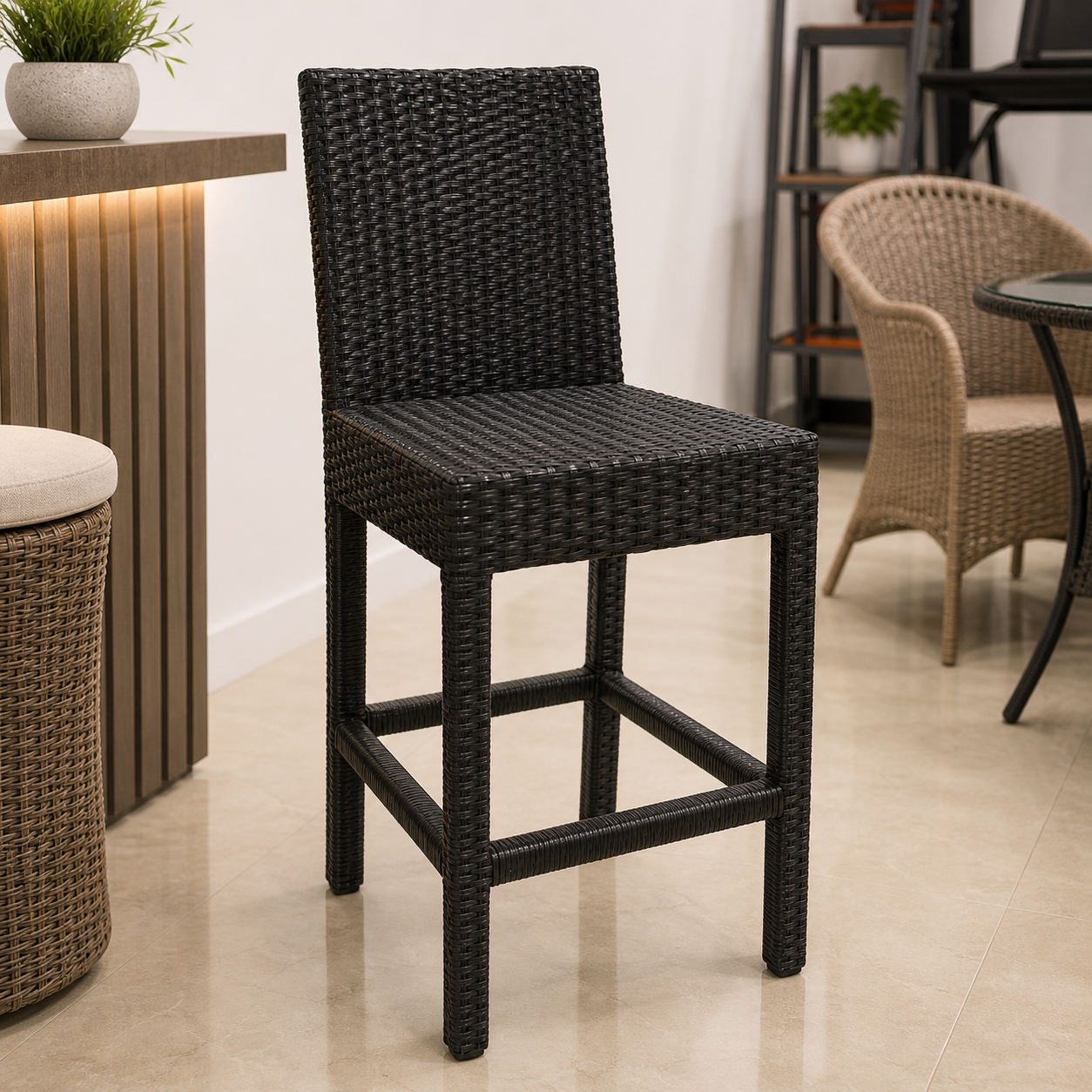 ARENA OUTDOOR BAR CHAIR GC-123 BLACK LINE ARENA