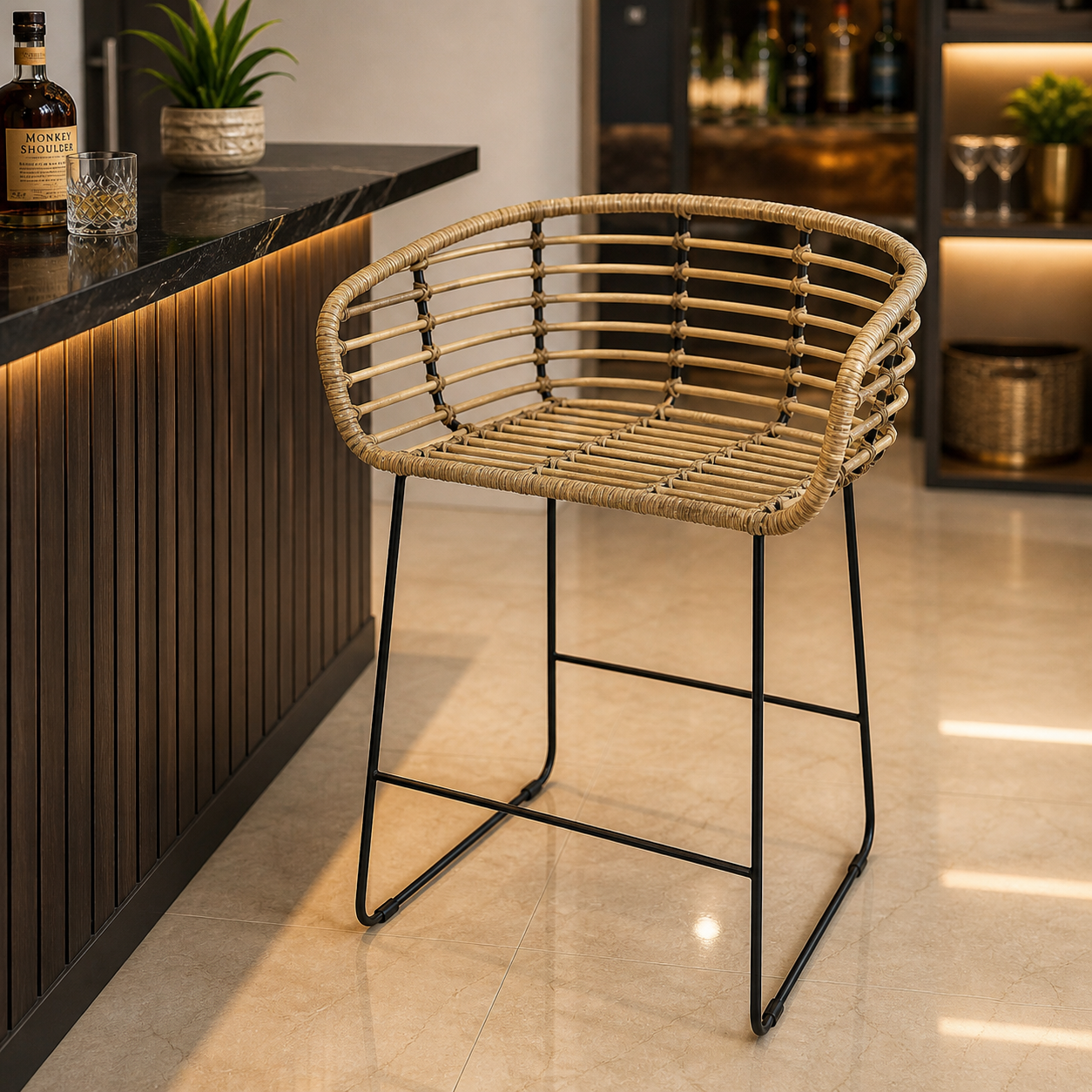 ARENA Bar Chair Cane Metal Powder Coated ARENA