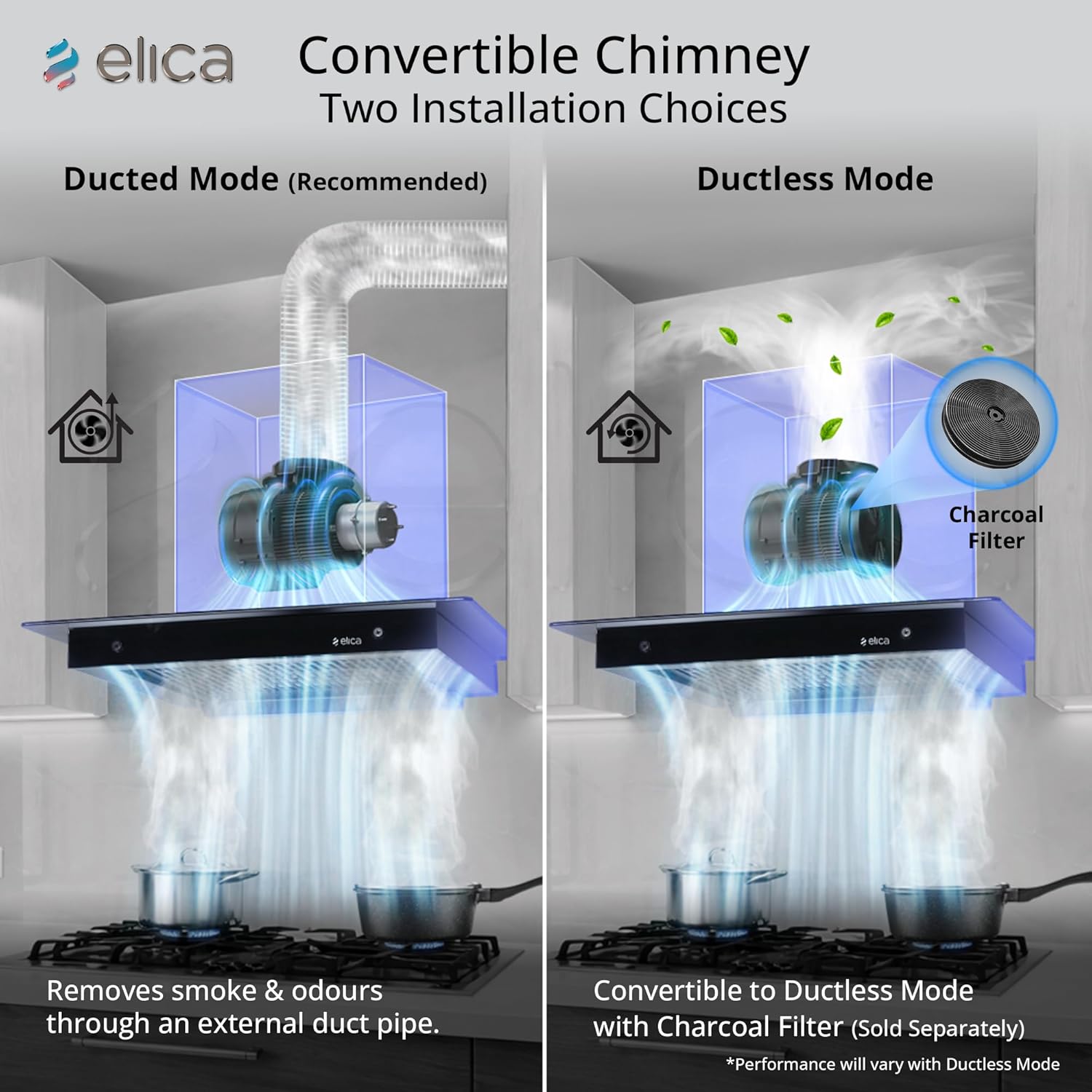 ELICA CHIMNEY FLAT GLASS LTW NA60 CM CHIMNEY ELICA