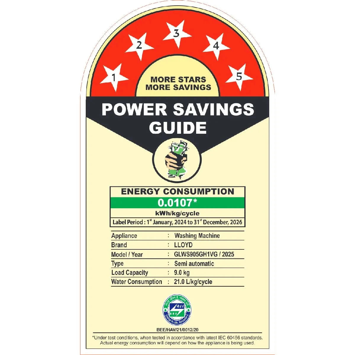 LLOYD SEMI AUTOMATIC GLWS905GH1VG 9 KG LLOYD