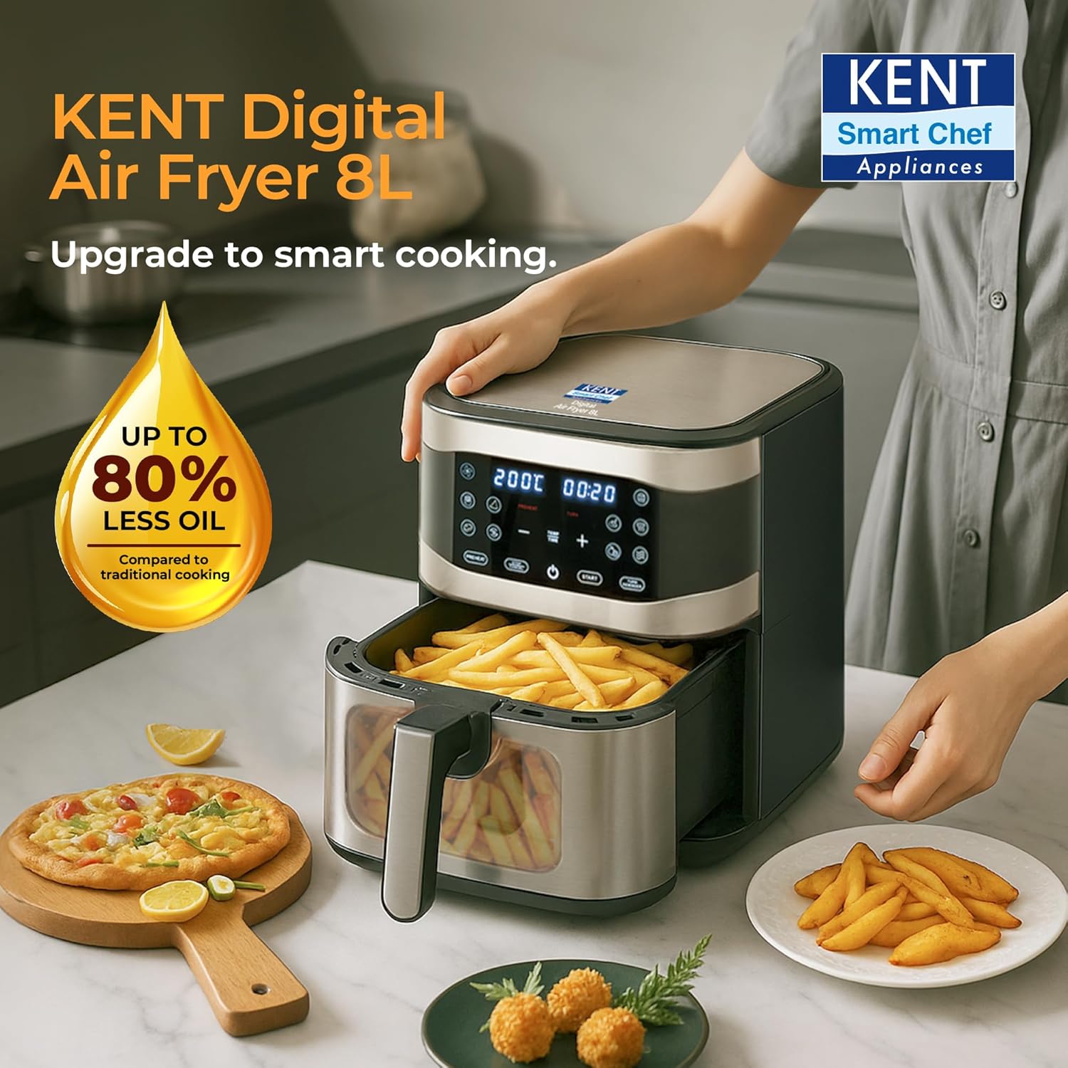 KENT AIR FRYER DIGITAL 8 LTRS 1700 W KENT