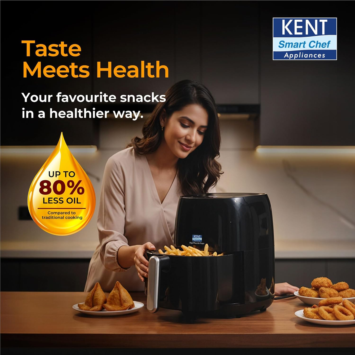 KENT AIR FRYER DIGI + AIR FRYER - 4 LTRS (DIGITAL) - 1300 W KENT