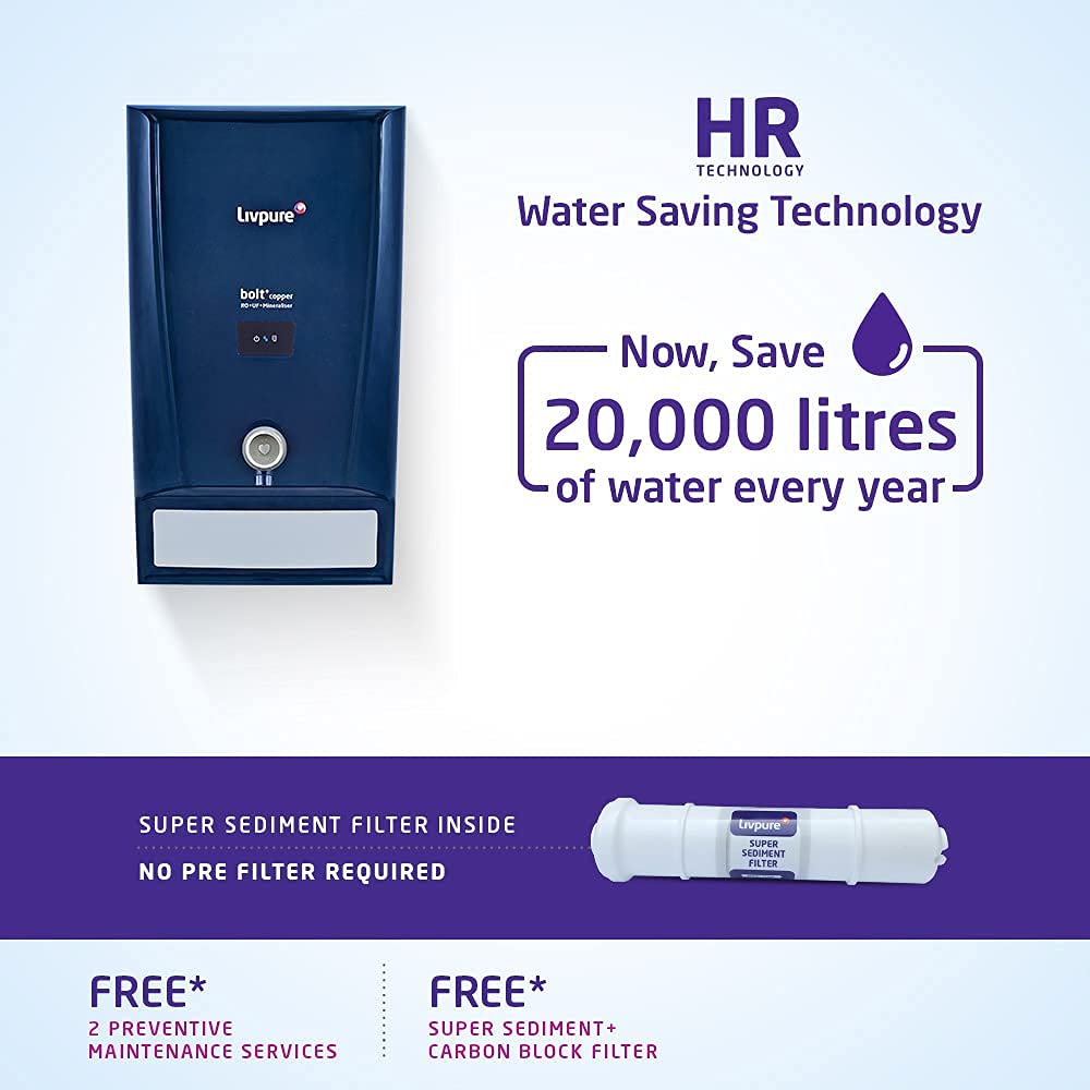 LIVPURE WATER PURIFIER NORMAL BOLT UV+UF+ COPPER CMM Arena Retails Pvt Ltd