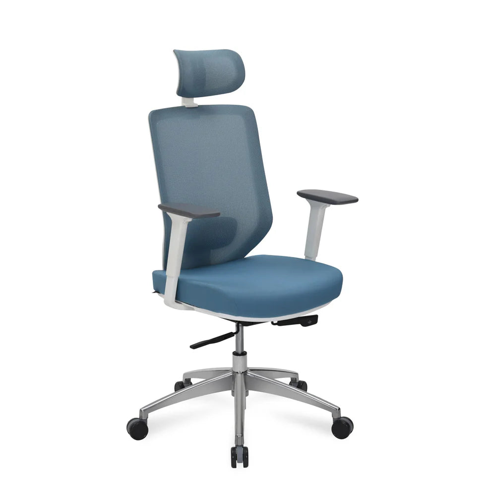 NL POISE PRO HIGH BACK MESH CHAIR WHITE-BLUE NILKAMAL