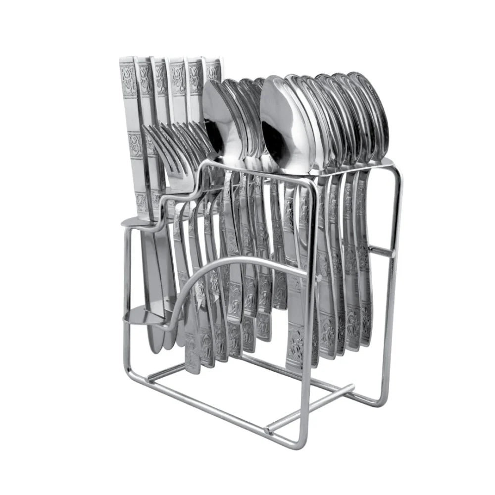 SHRI & SAM JFCH-2210-24E SS CP CUTLERY LOTUS 24PCS SHRI & SAM