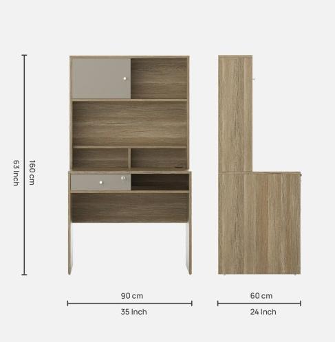 SW STUDY TABLE NESTER SEBASTIAN OAK 900X600X1600 SPACEWOOD