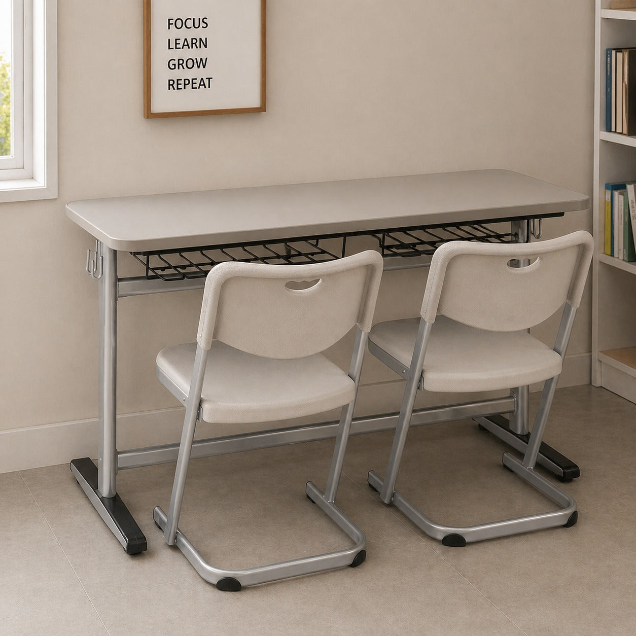 ARENA TWO SEATER TABLE CHAIR LINEA FK011 GREY ARENA