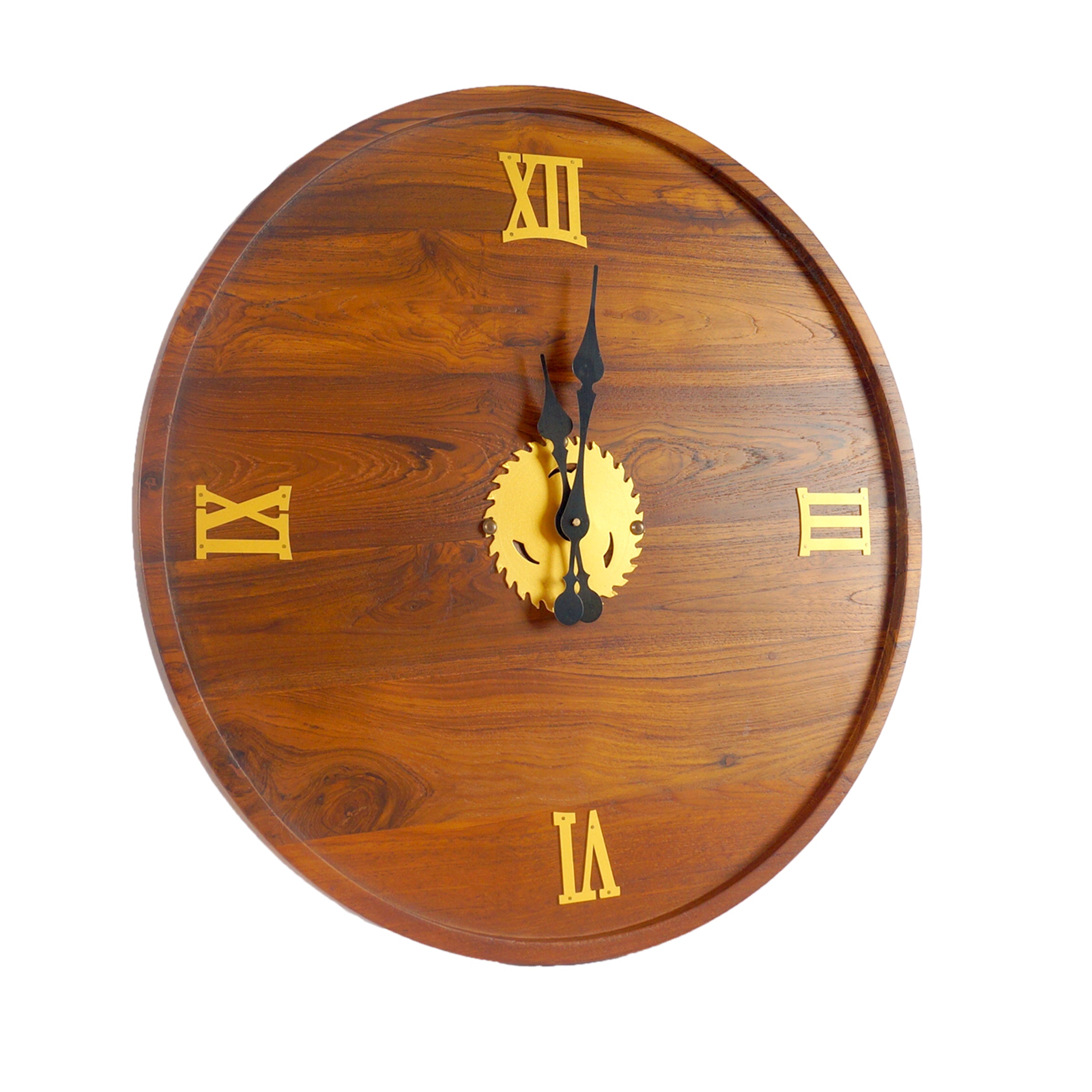 OoNA Teak Wood Open Clock