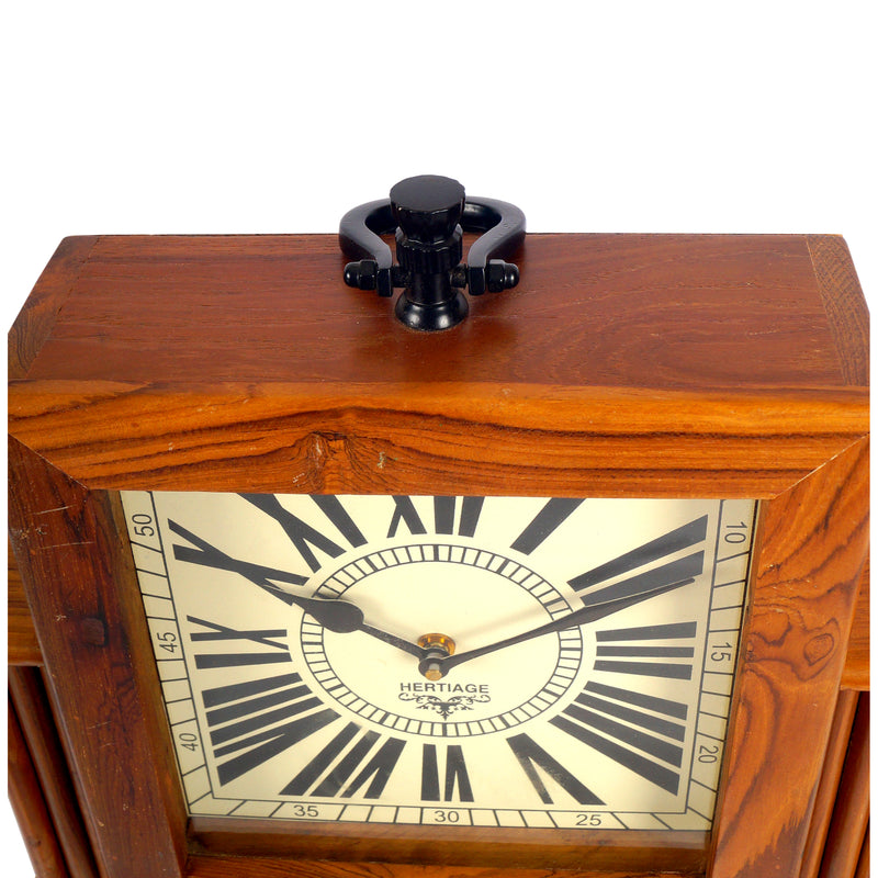 OoNA Teak Wood Table Clock