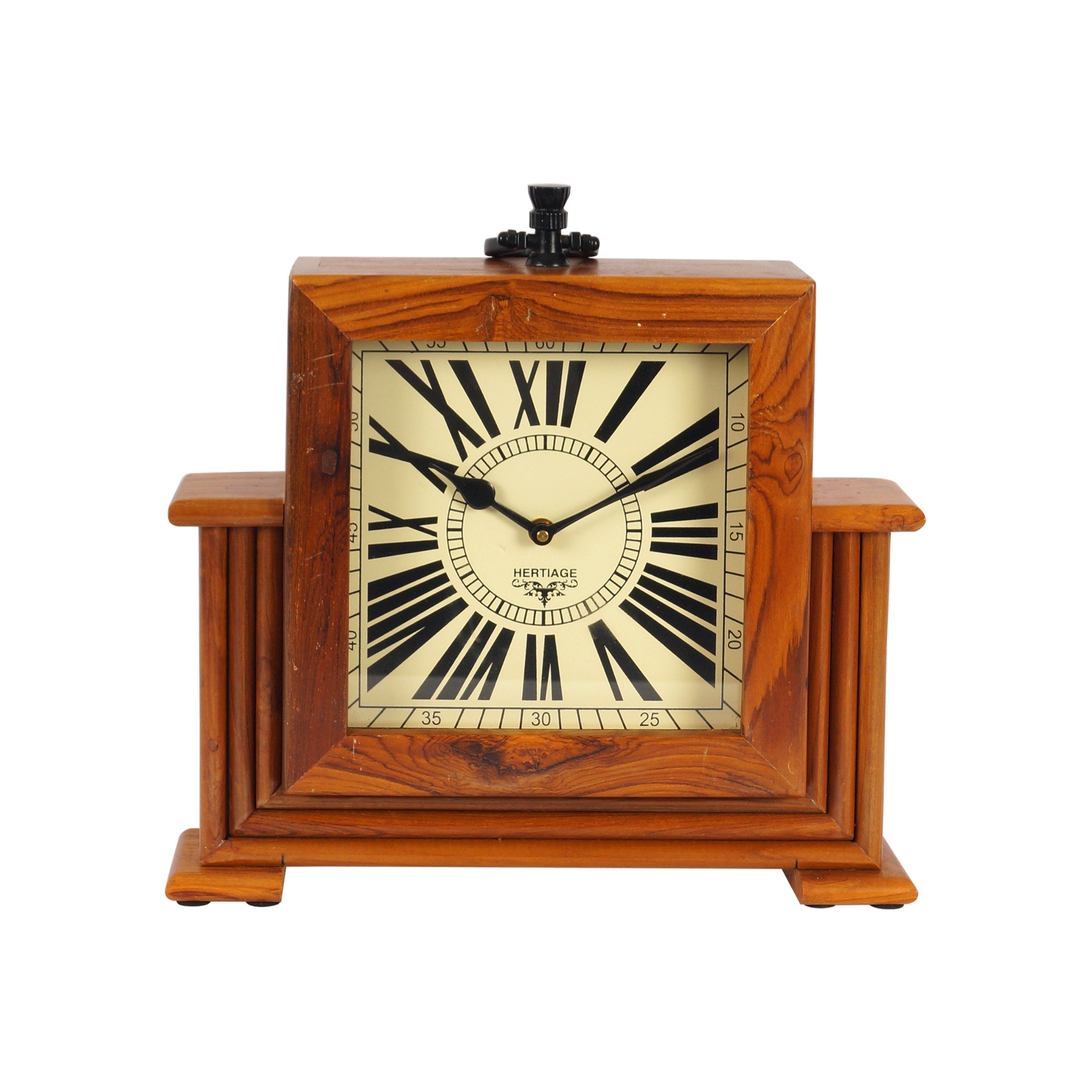 OoNA Teak Wood Table Clock OoNA