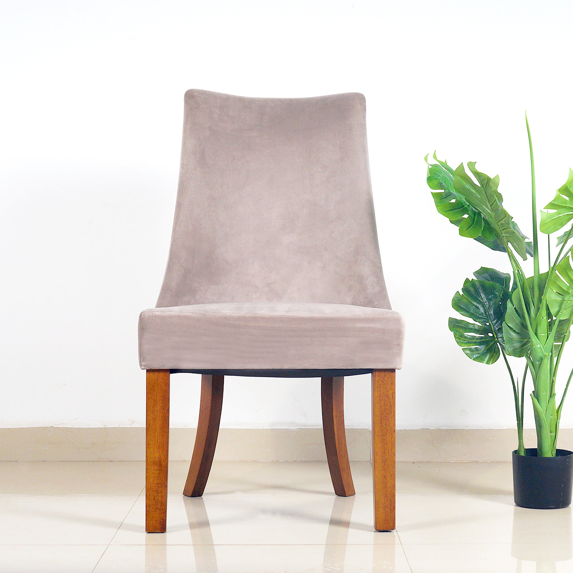 ARENA XENA Dining Chair Without Buttons Light Grey Velvet ARENA