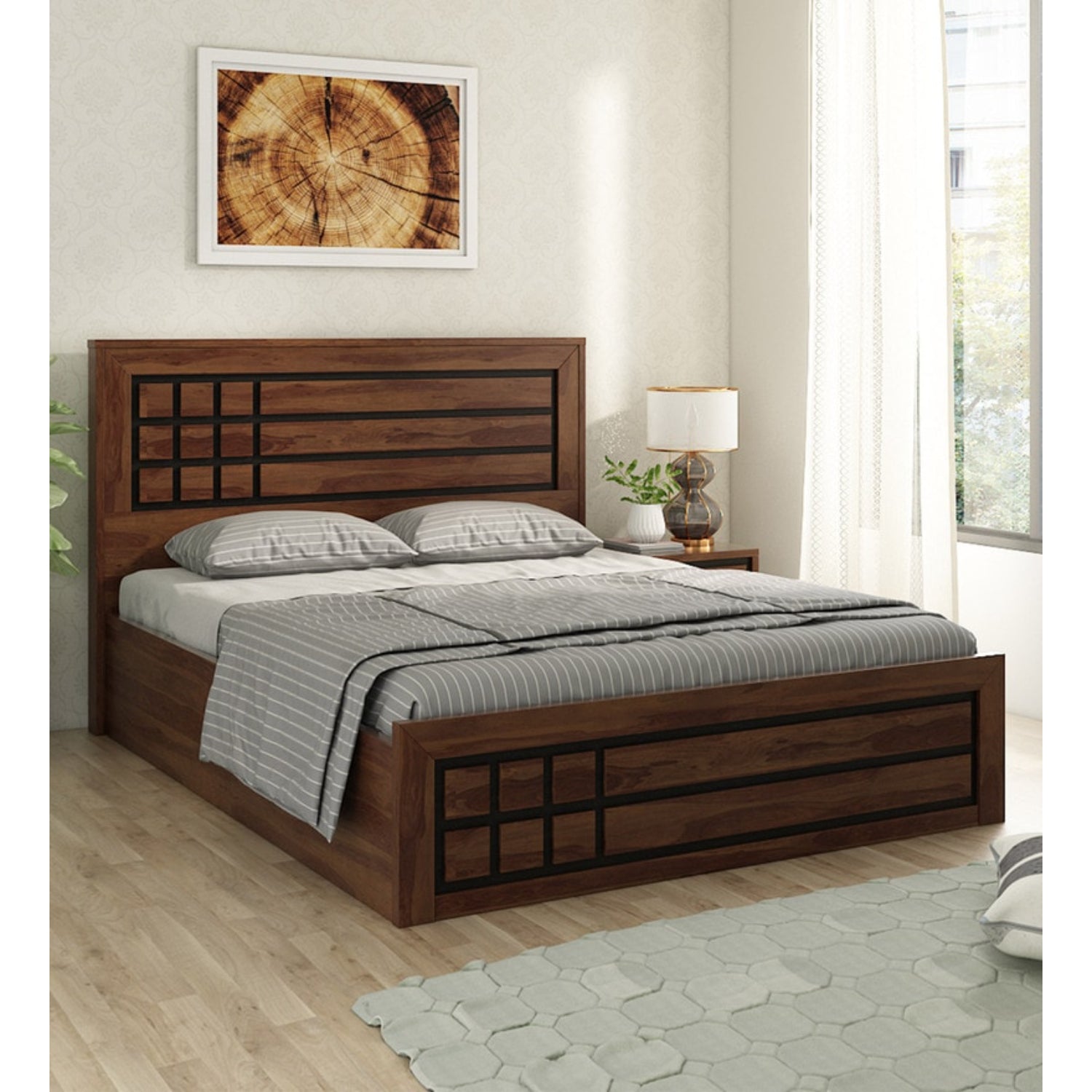 SPACEWOOD Boston Lift On Storage Queen Bed SPACEWOOD