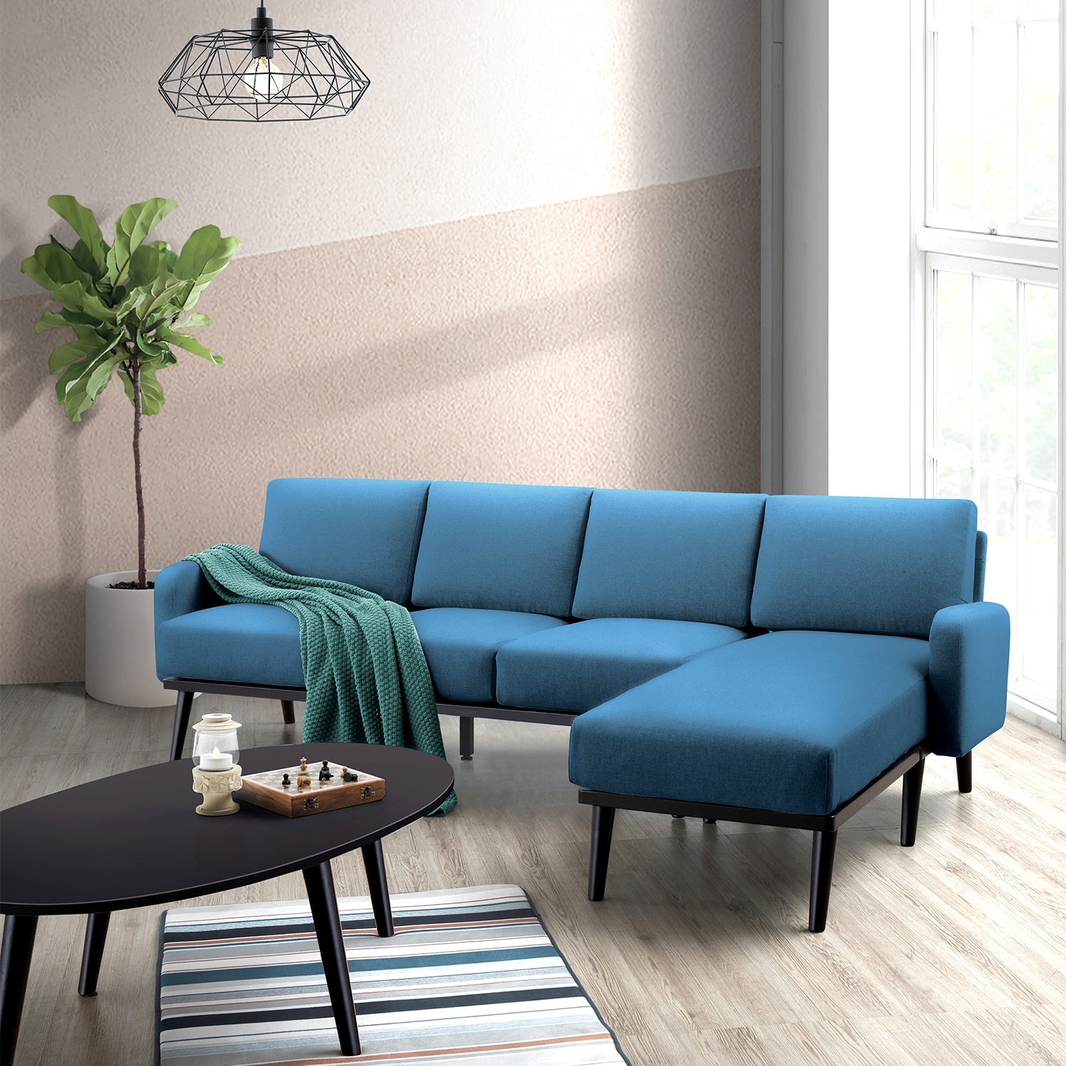 ARENA LIMA L-Shape Sofa Granite Blue ARENA