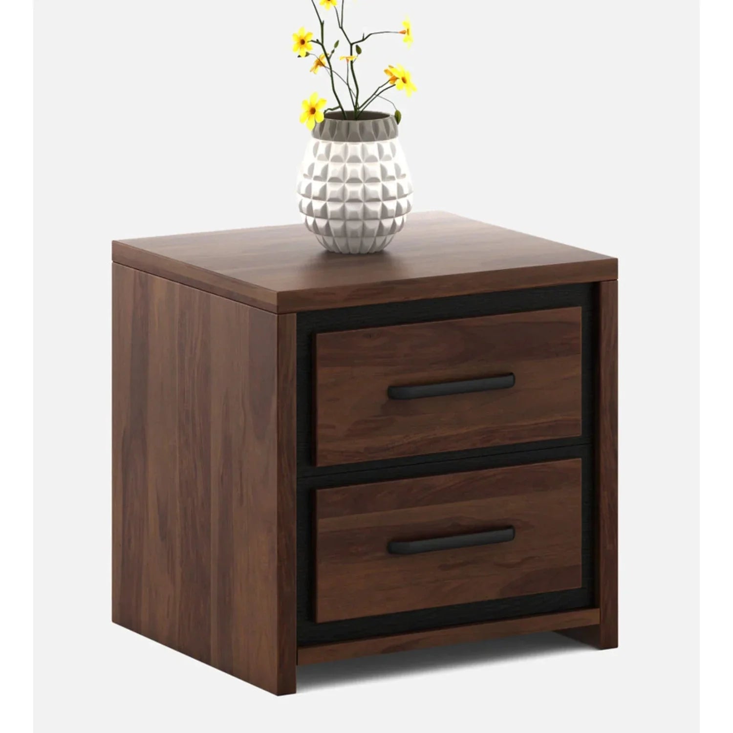 Spacewood Bedside Boston Bed Side Table In Sheesham Finish SPACEWOOD