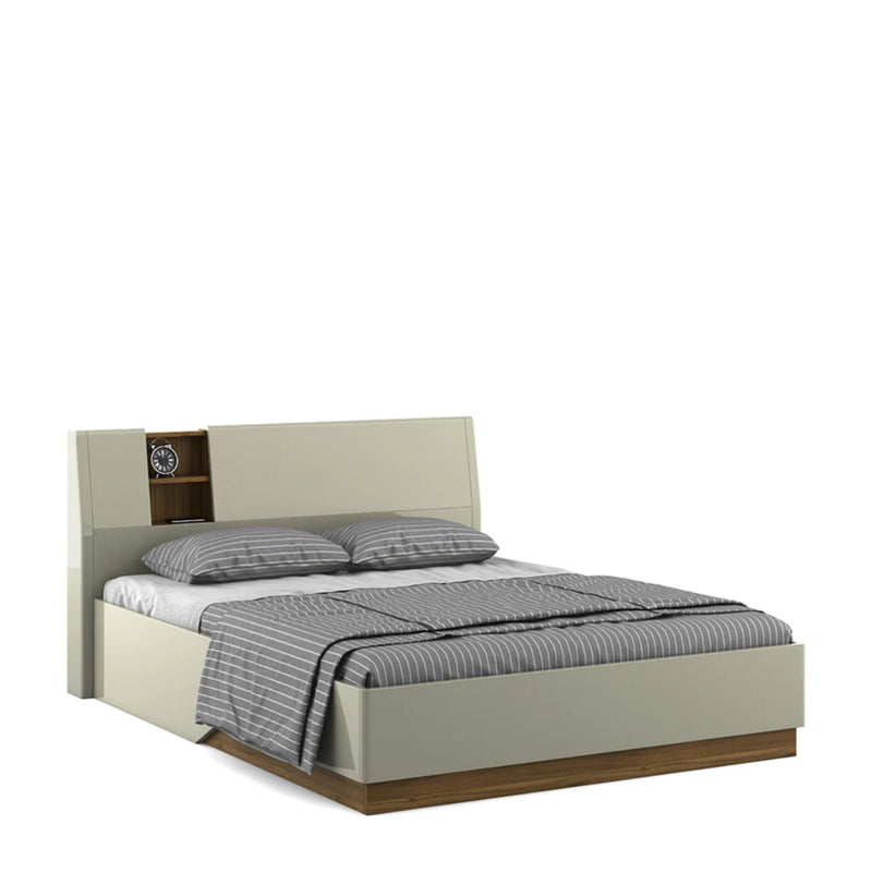 SPACEWOOD King Bed Marvella Full Lift On Hg Cashmere Cream Walnut