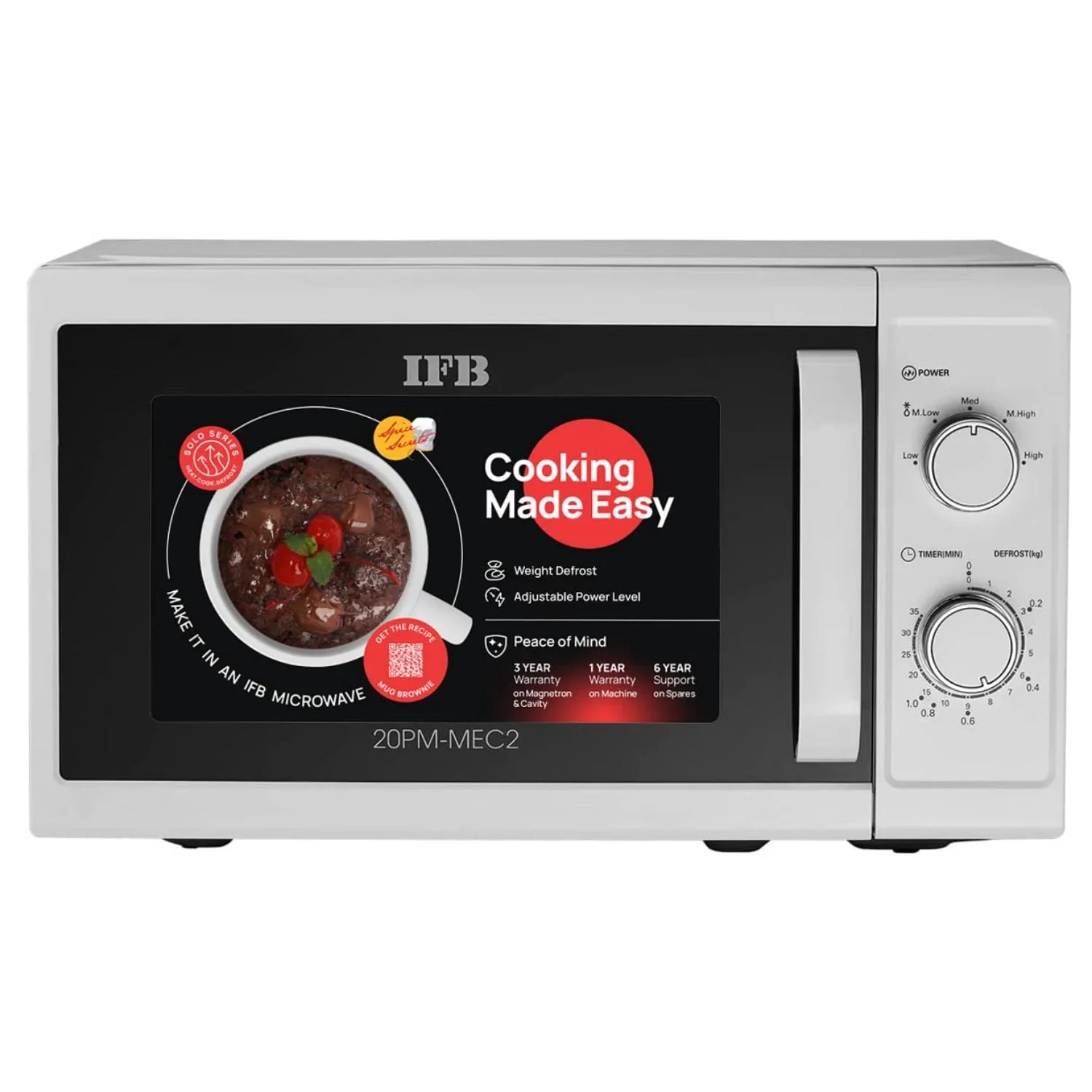 IFB 20PM-MEC2 White 20L Solo Microwave Oven IFB