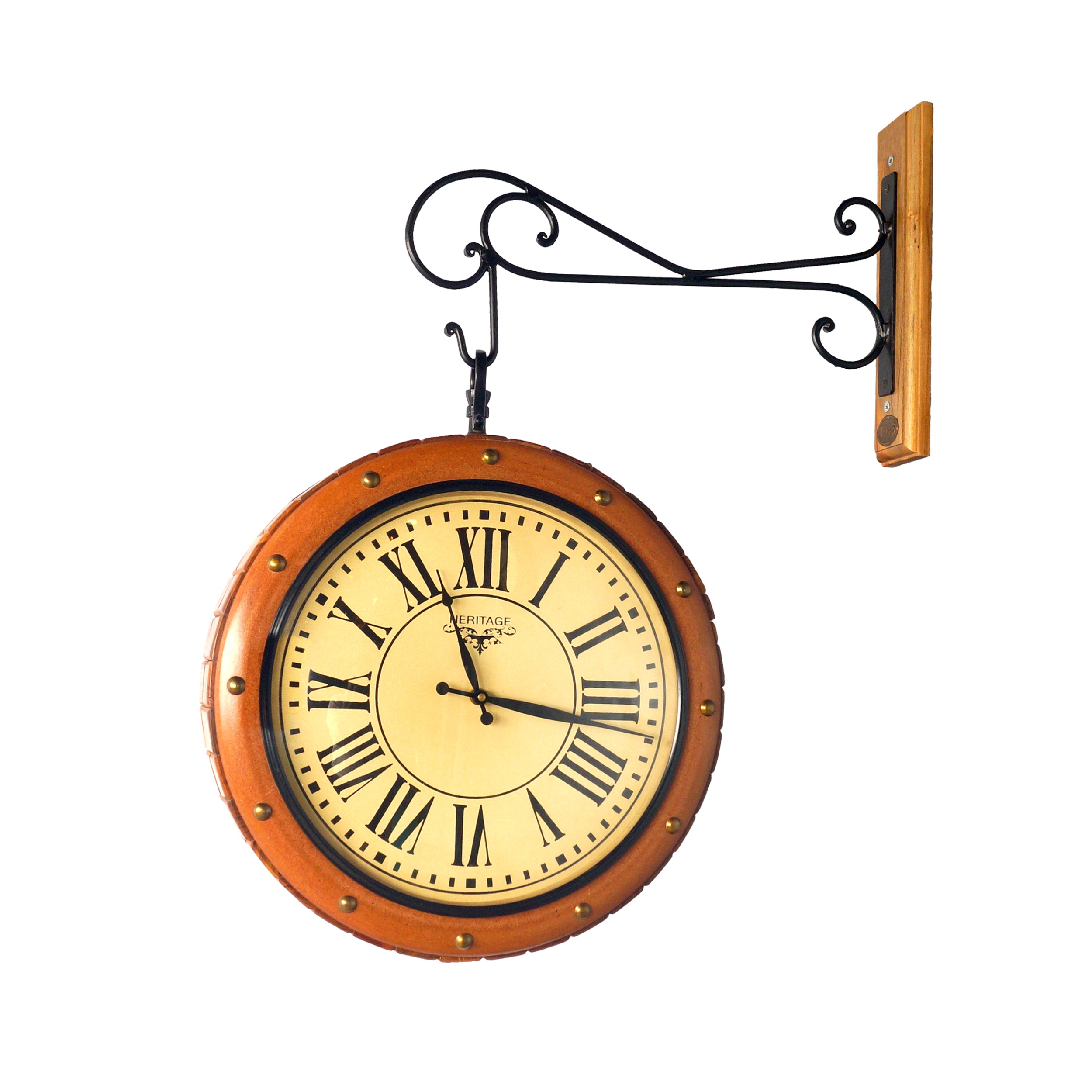 OoNA Teak Wood Dual Side Clock