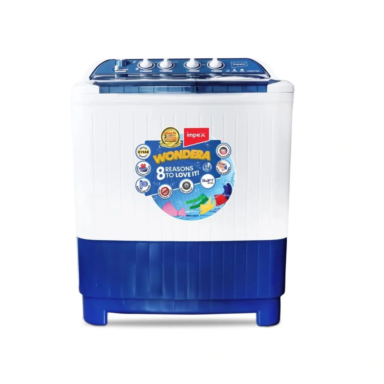 IMPEX WONDERA WIZ 75SABL Fully Automatic 7.5kg Washing Machine IMPEX