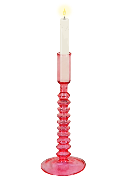 OONA Aaos Glass Candle Holder Small (Red)