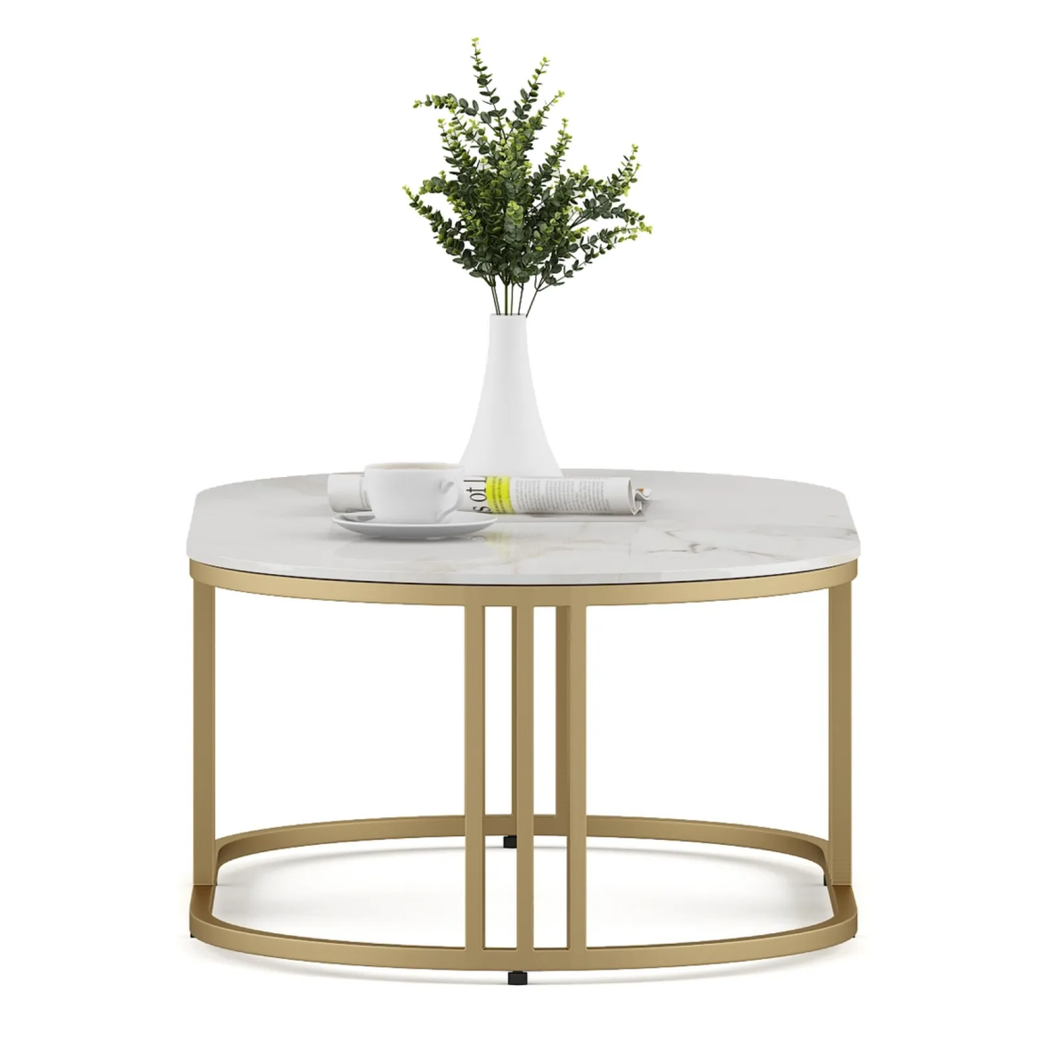 SW CENTER TABLE DERBY OVAL CERAMIC TOP METAL BASE SPACEWOOD