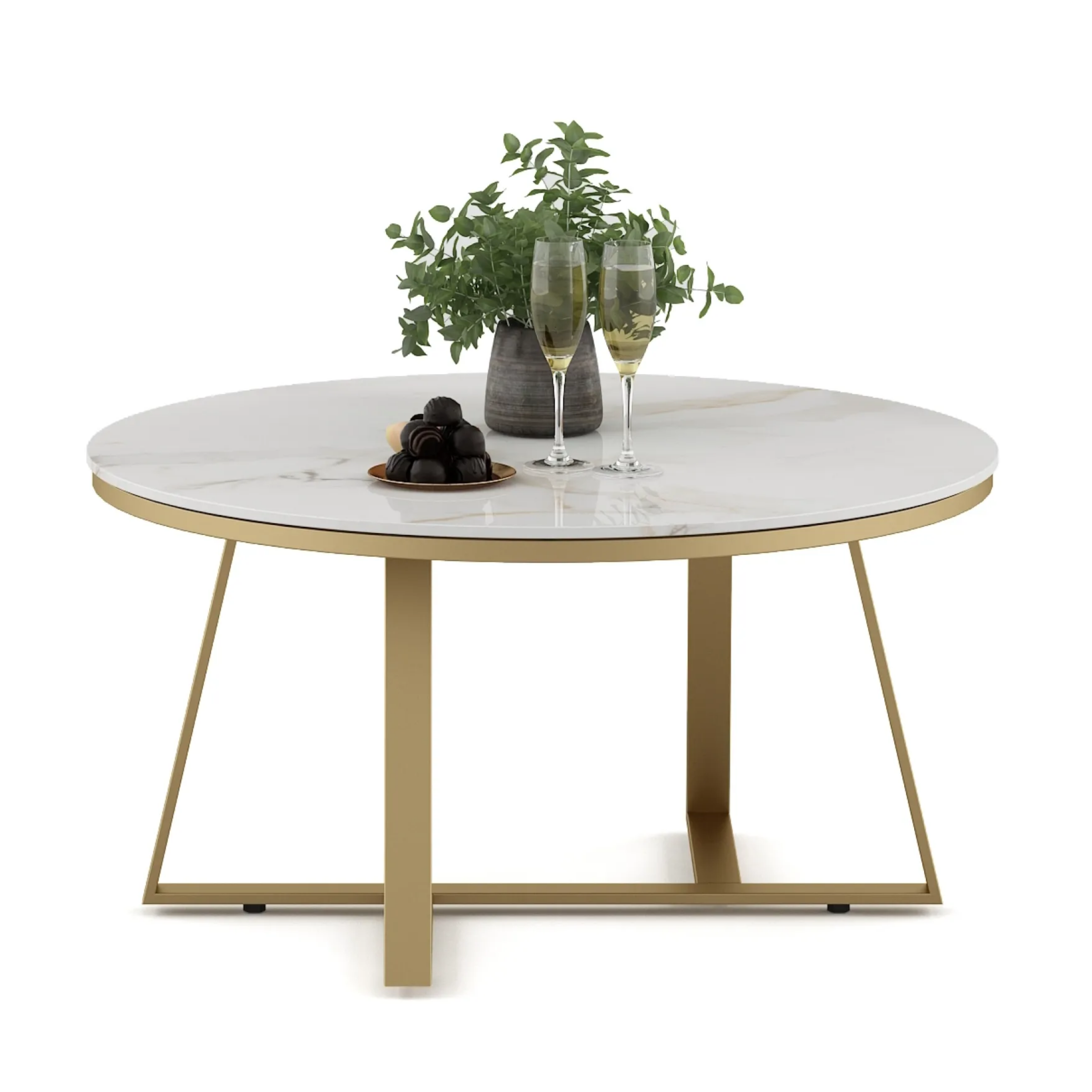 SW CENTER TABLE JULIET WITH CEREMIC TOP & METAL STRUCTURE SPACEWOOD
