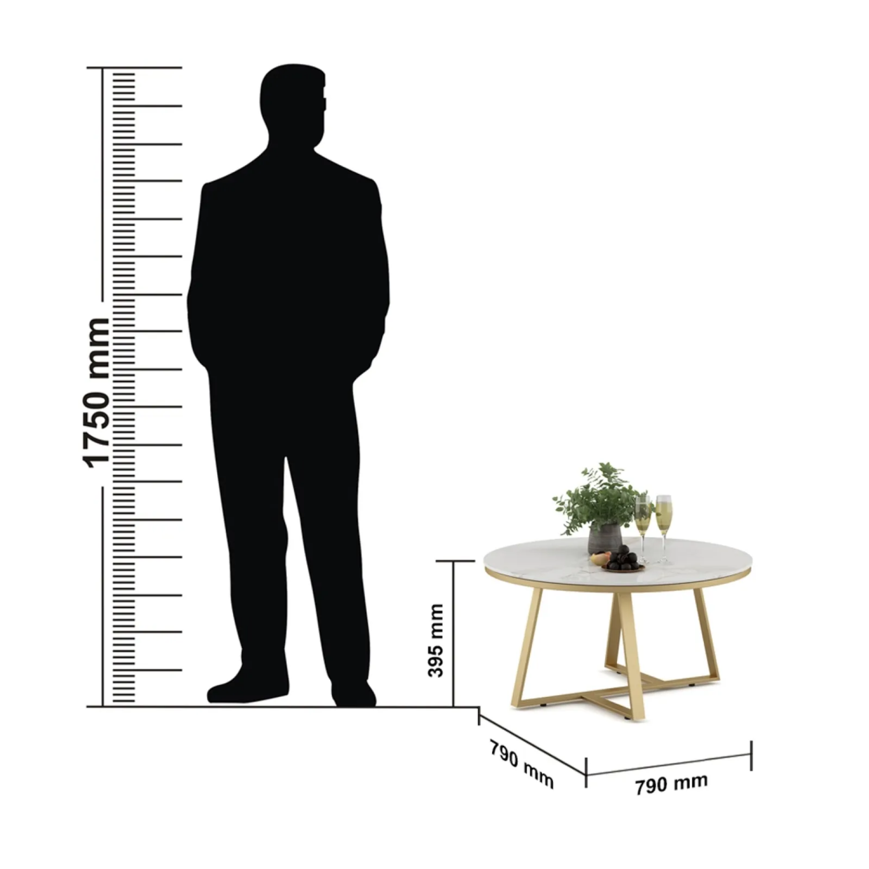 SW CENTER TABLE JULIET WITH CEREMIC TOP & METAL STRUCTURE SPACEWOOD