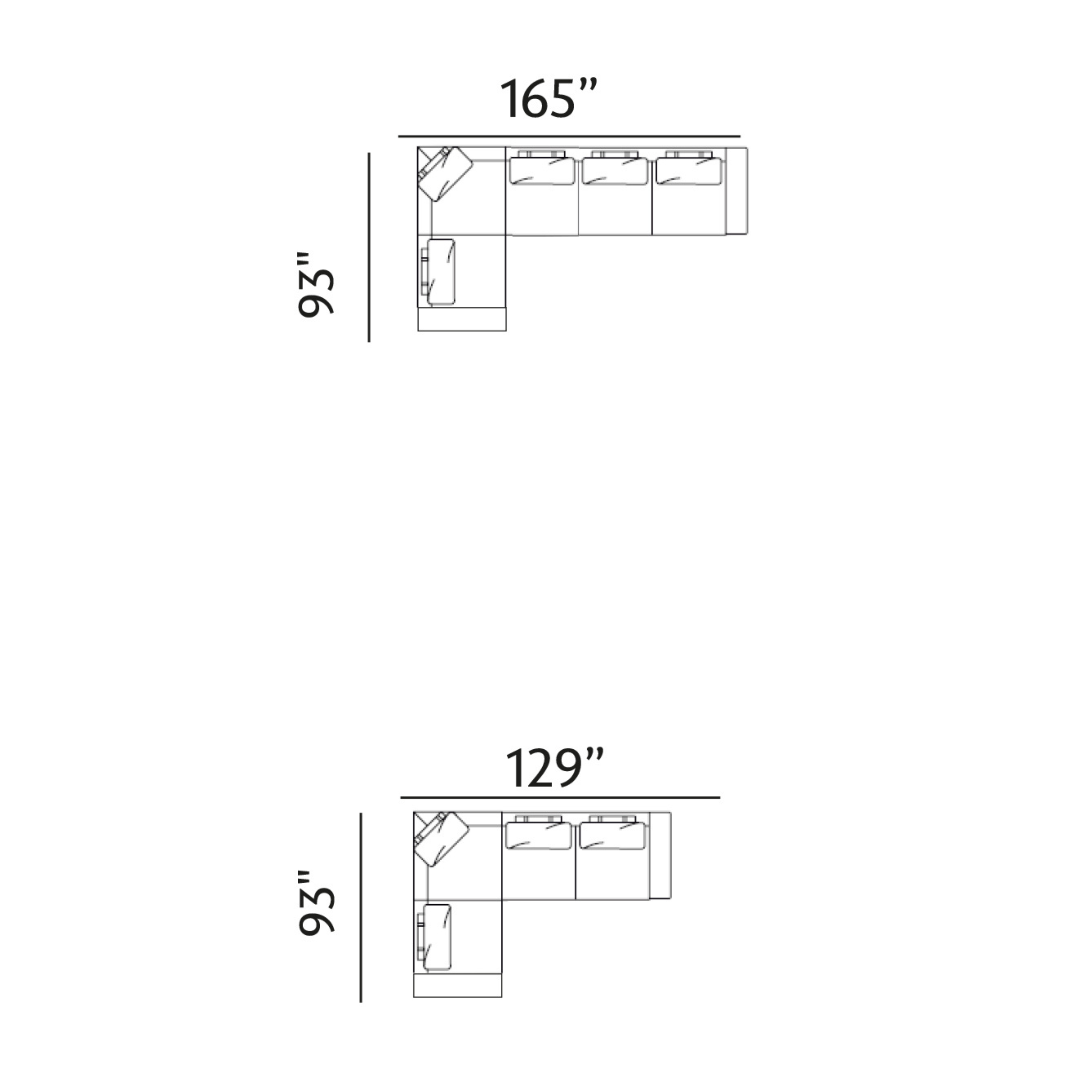 ARENA CORNER SOFA SET PALM SPRINGS (RH+1+C+1+LH) AR738-2 BROWN ARENA