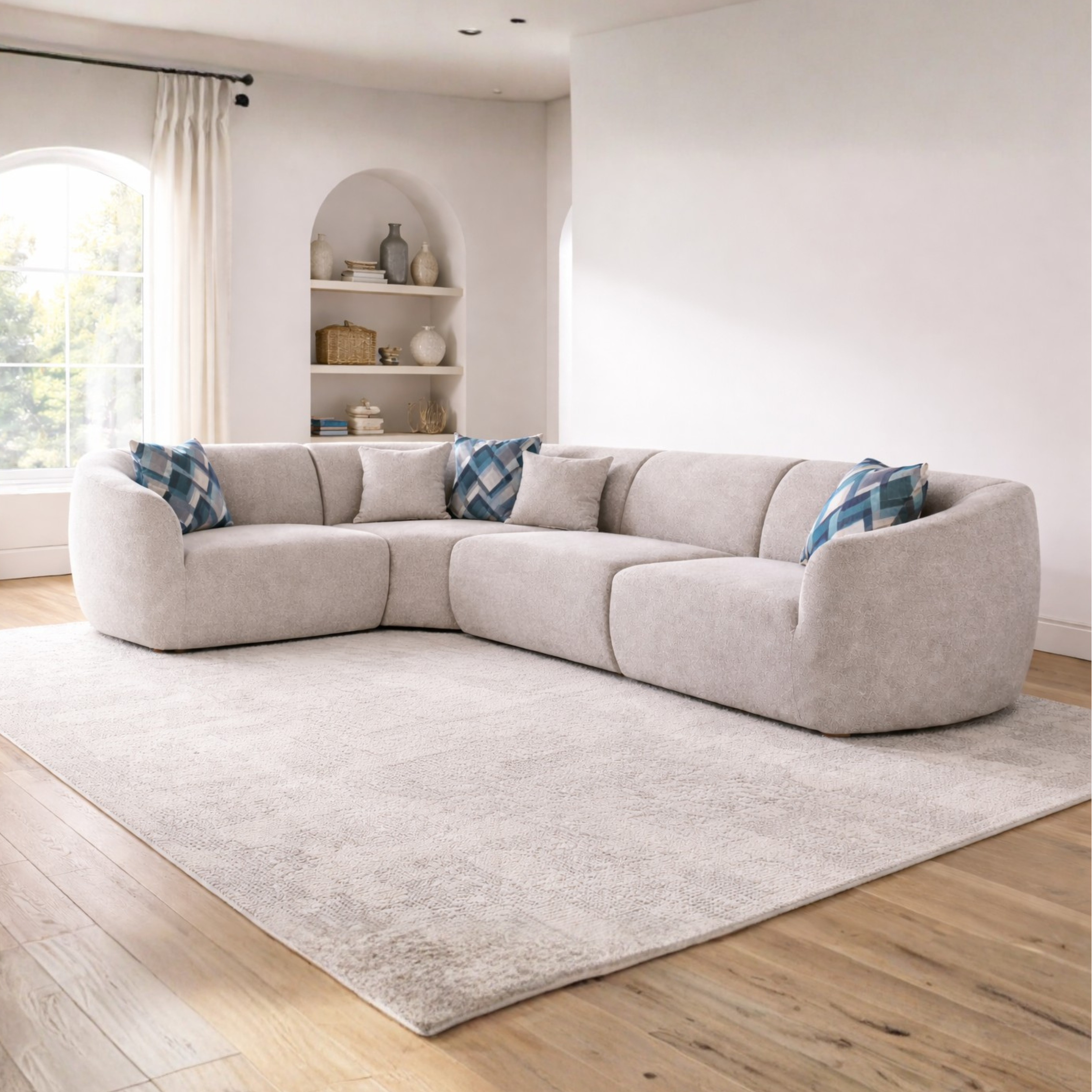ARENA CORNER SOFA SET PALM SPRINGS (RH+1+C+1+LH) AR738-2 BROWN ARENA