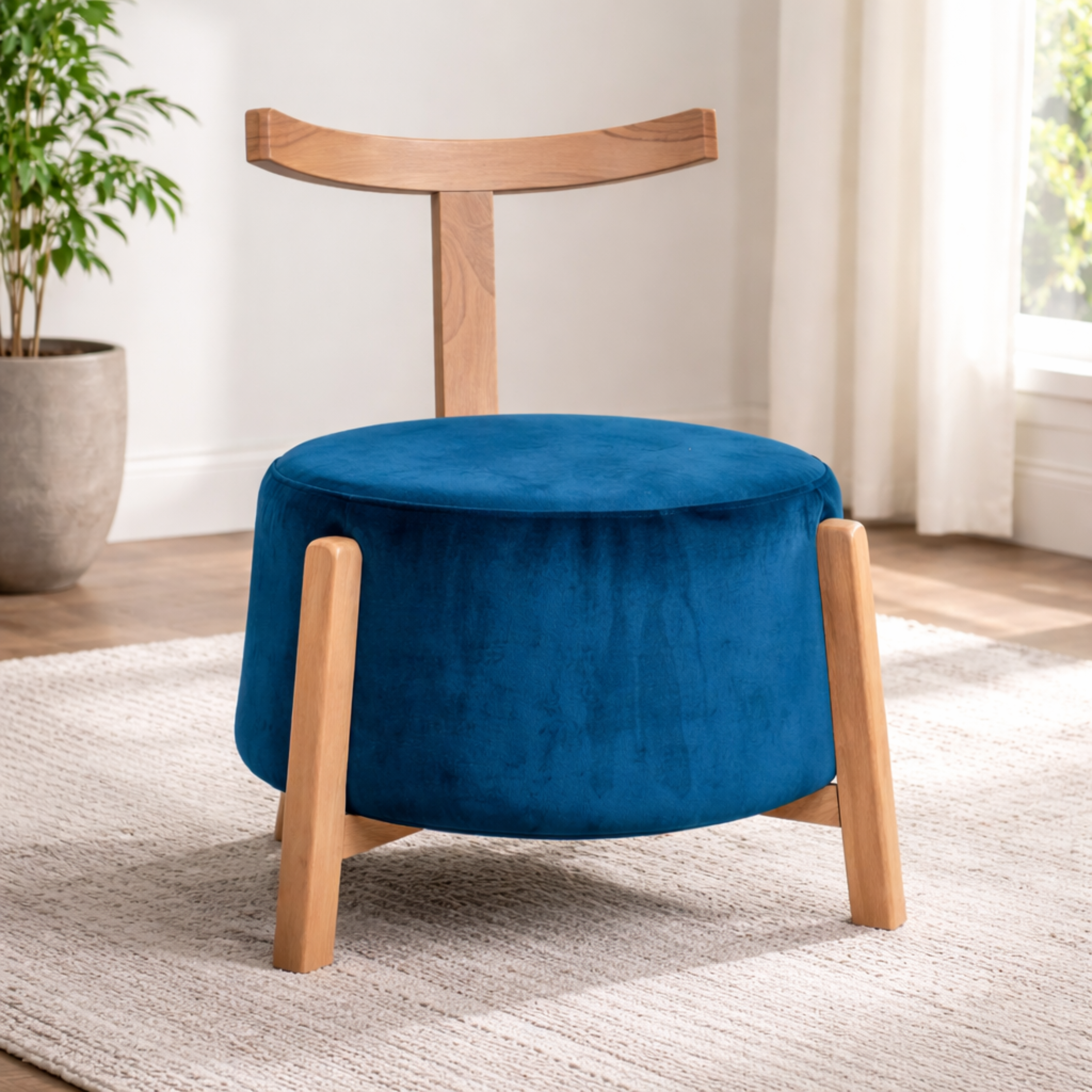 ARENA Single Seater Chair Loop Accent Silky Blue Sofa ARENA