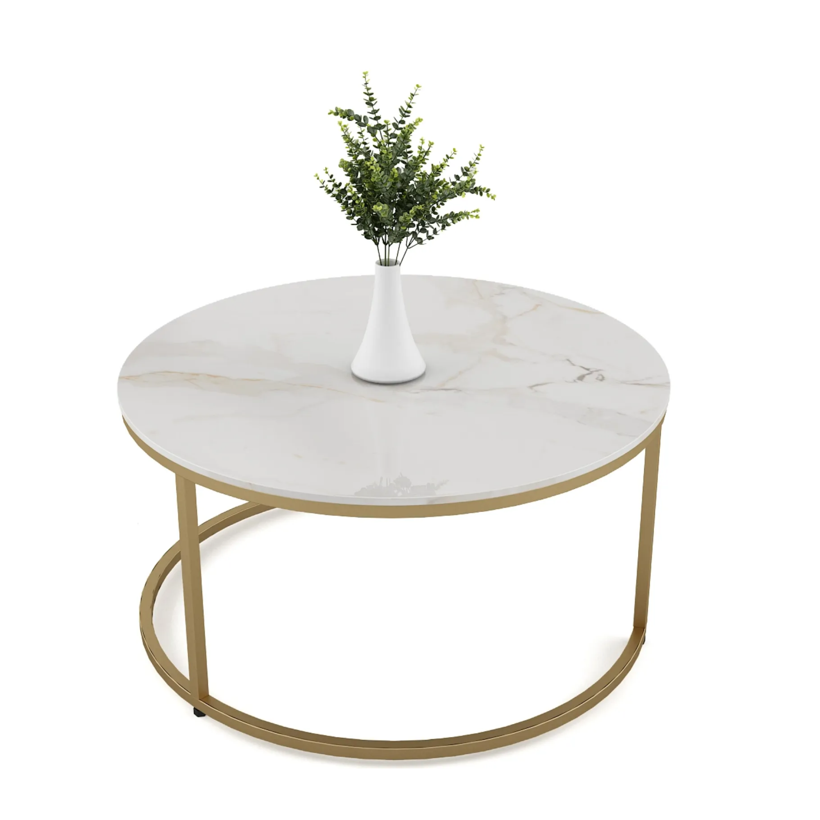 SW CENTER TABLE LISA LARGE WITH CEREMIC TOP & METAL STRUCTURE SPACEWOOD
