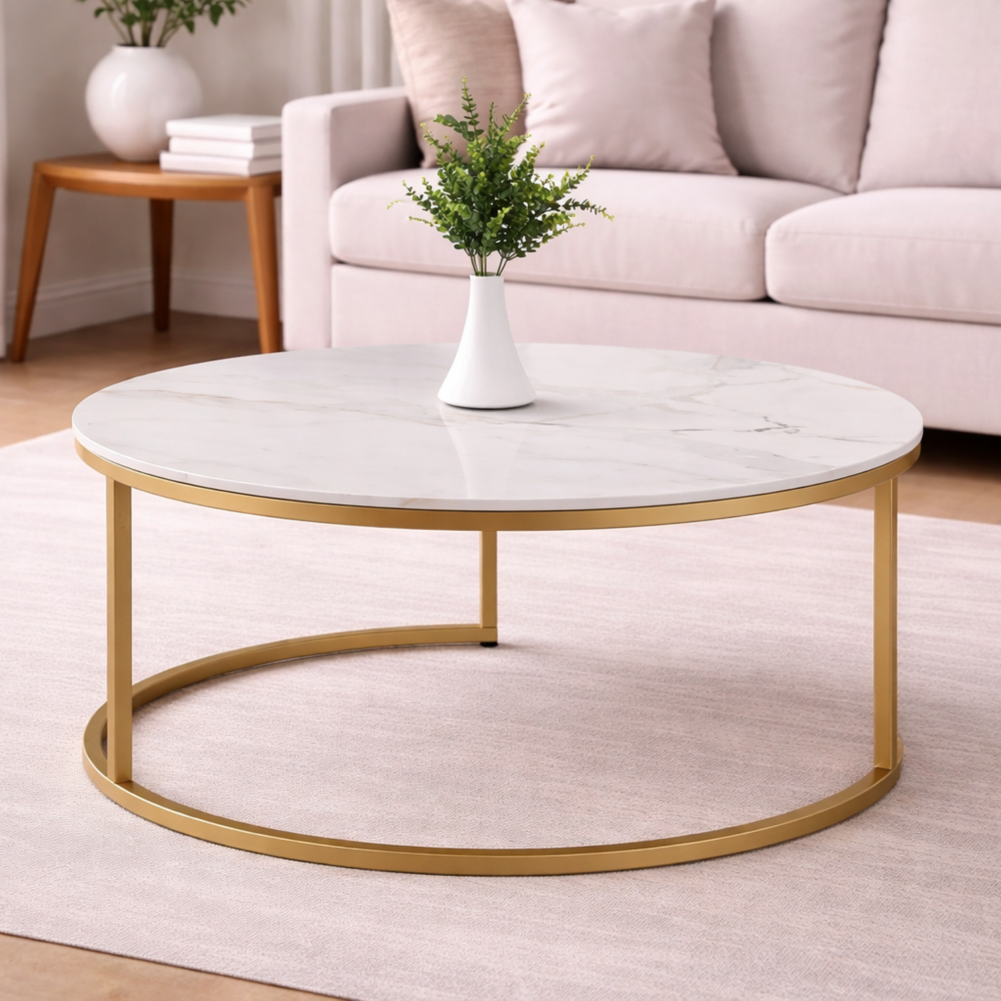 SW CENTER TABLE LISA LARGE WITH CEREMIC TOP & METAL STRUCTURE SPACEWOOD