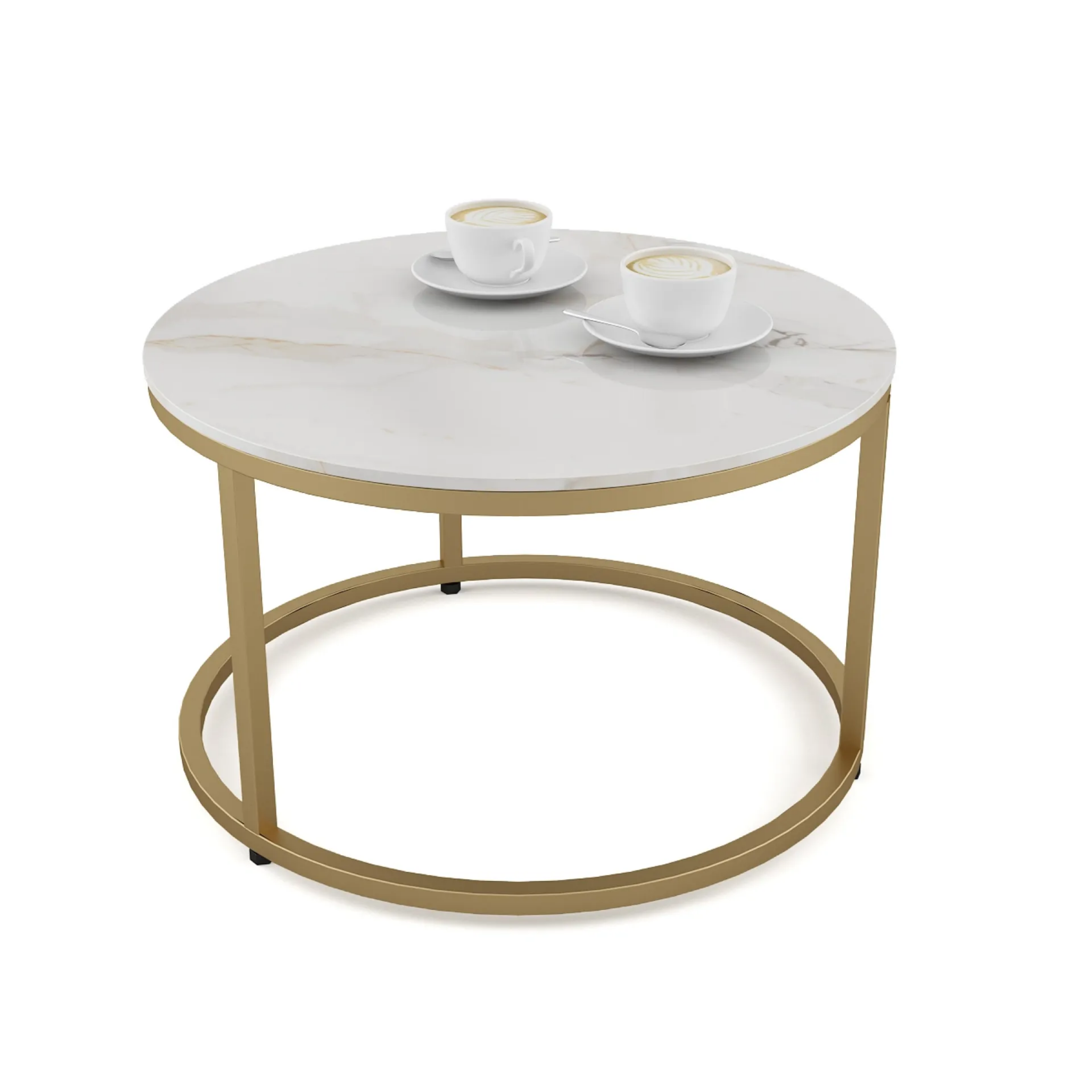 SW CENTER TABLE LISA SMALL WITH CEREMIC TOP & METAL STRUCTURE SPACEWOOD
