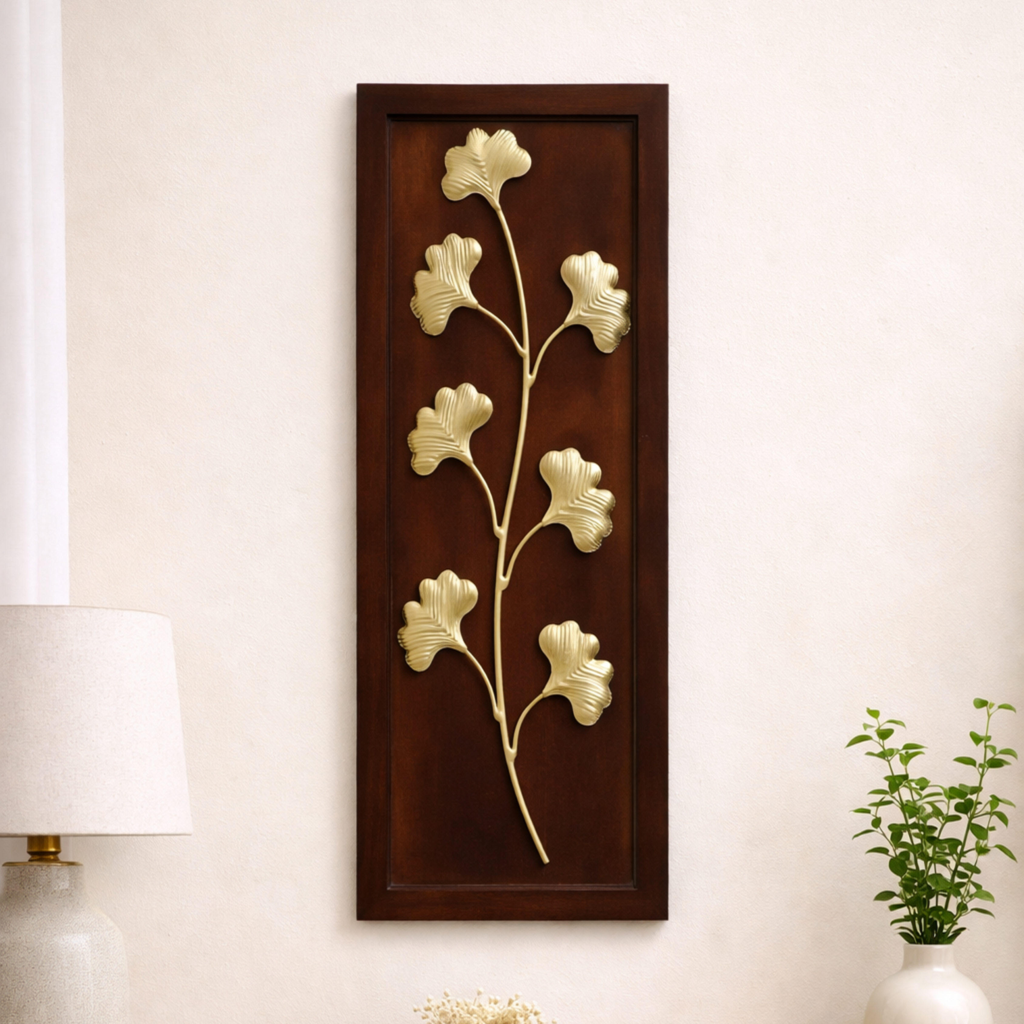 Austin Leaf Wall Decor On Wooden Frame OONA