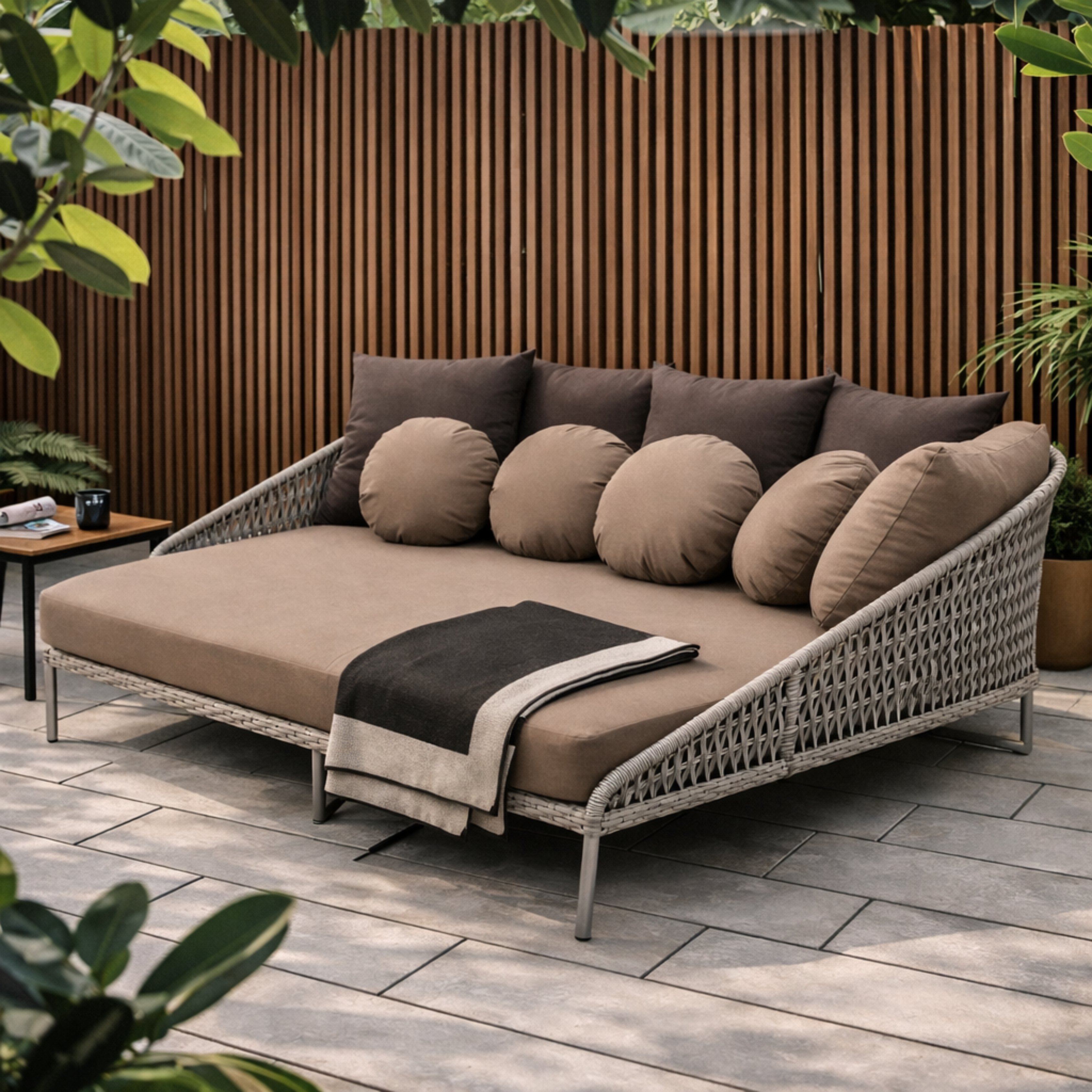 ARENA Outdoor Poolside Bed MPOS 151 Weaving Of Braid With Cushio ARENA