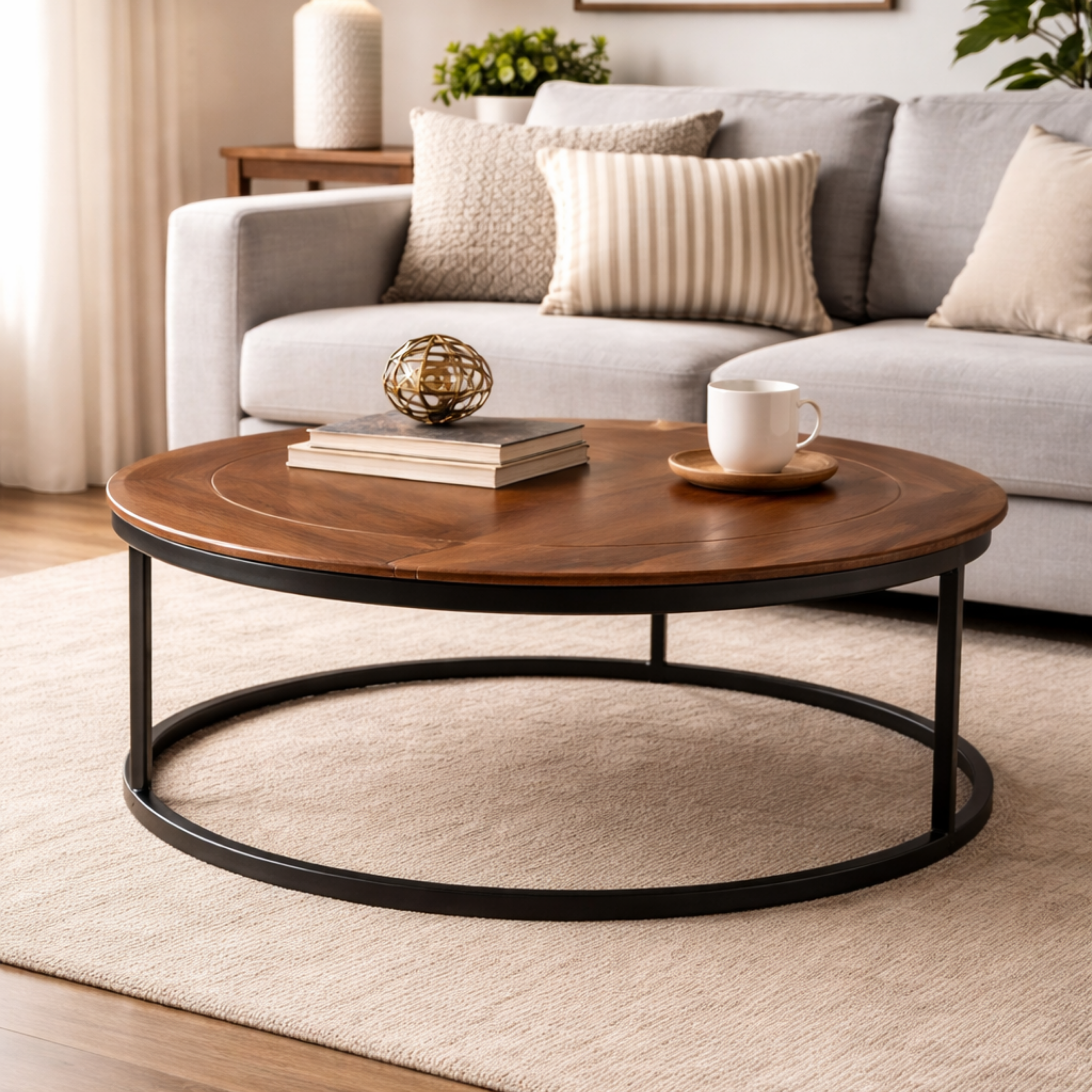 SW CENTER TABLE ASHLEY LARGE WITH MDF TOP METAL STRUCTURE BLK SH SPACEWOOD