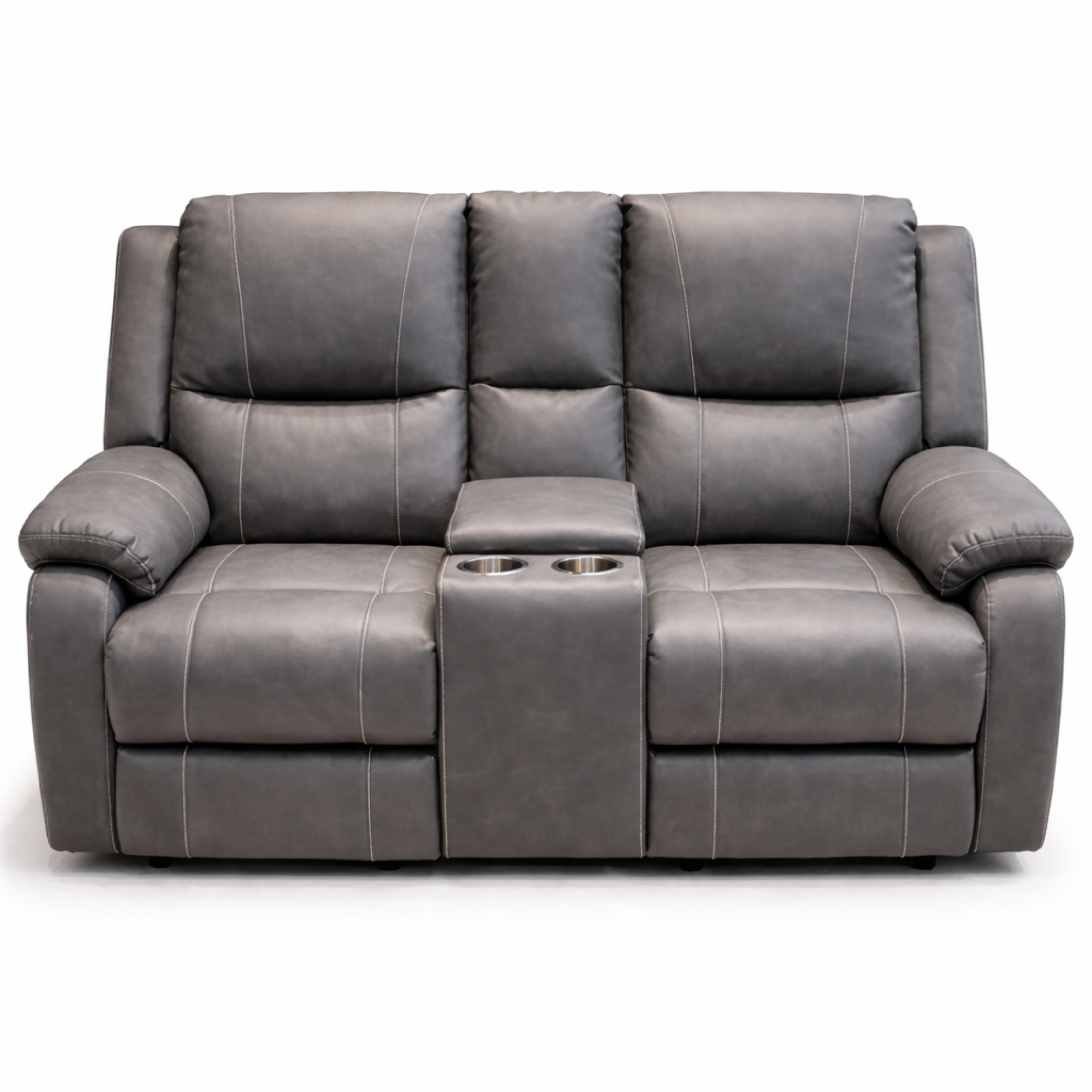 ARENA TWO SEATER MOTOR RECLINER LITE  WITH CONSOLE PVC COL CREAM ARENA